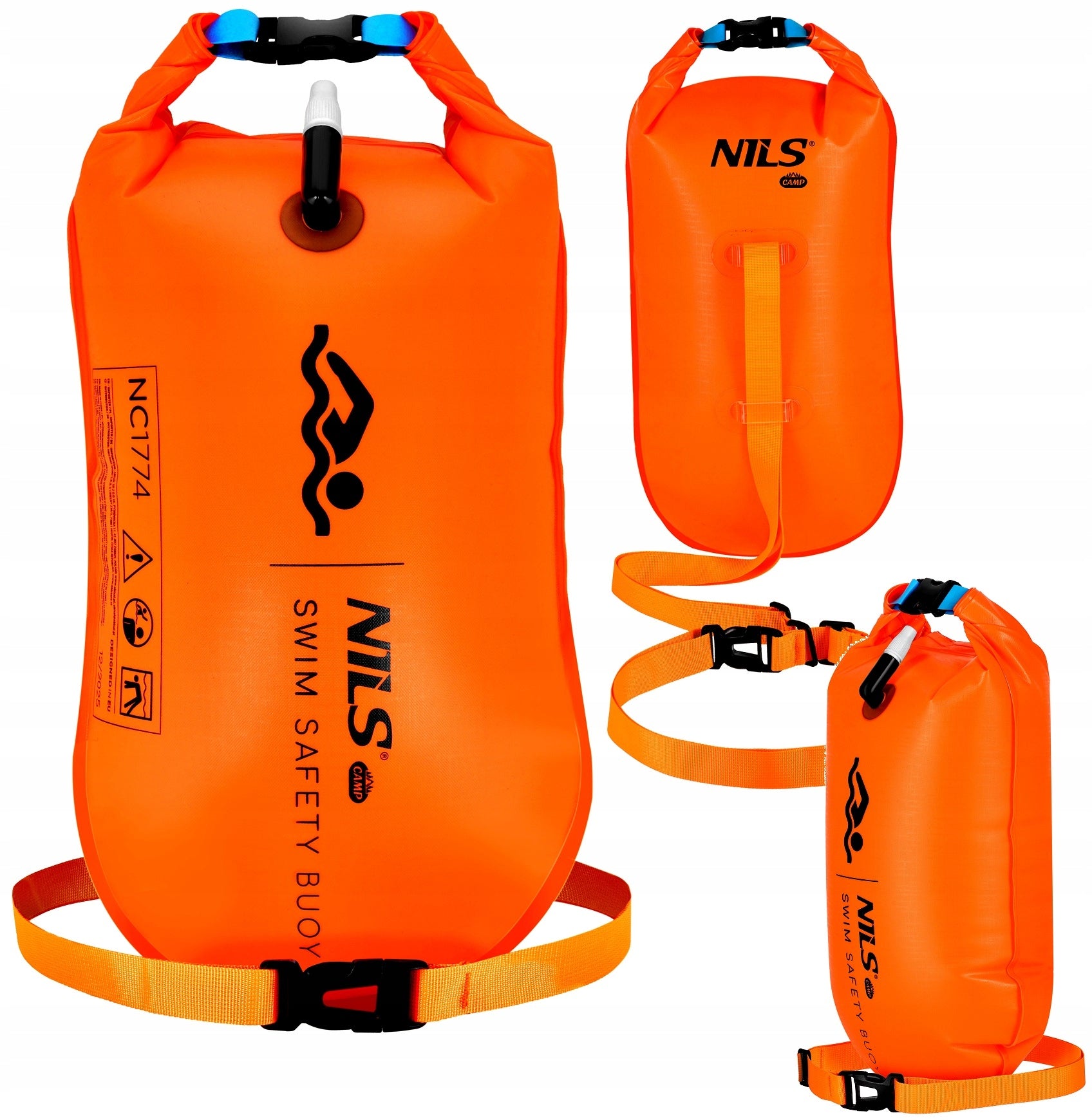 Swimming Buoy Safety NILS Orange With Dry Pocket 18 Liters