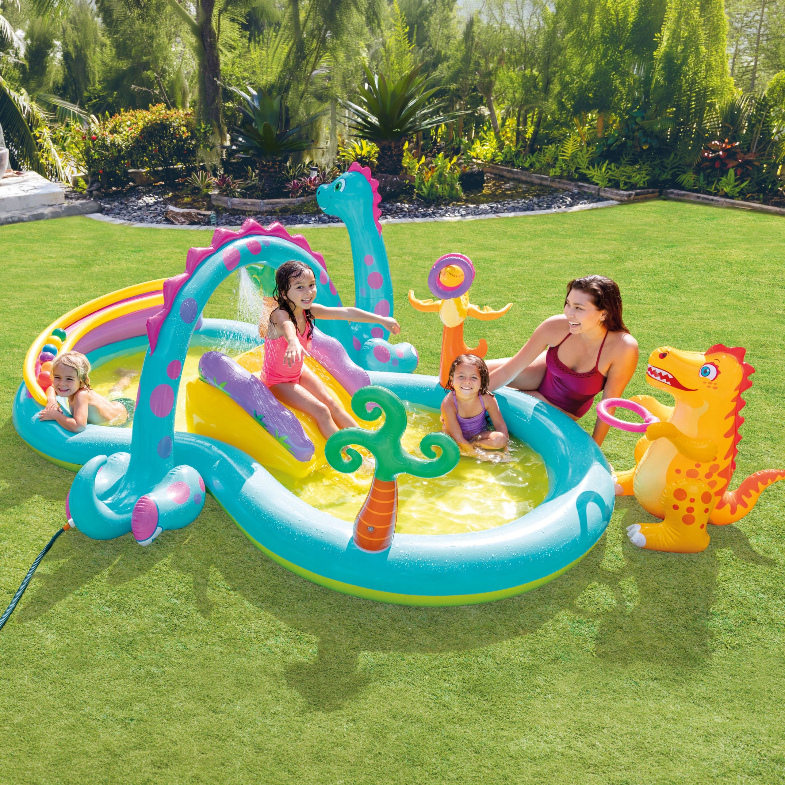 Swimming Pool Inflatable for Children Water Playground Slide Sprinkler INTEX 57135 Length 302 cm