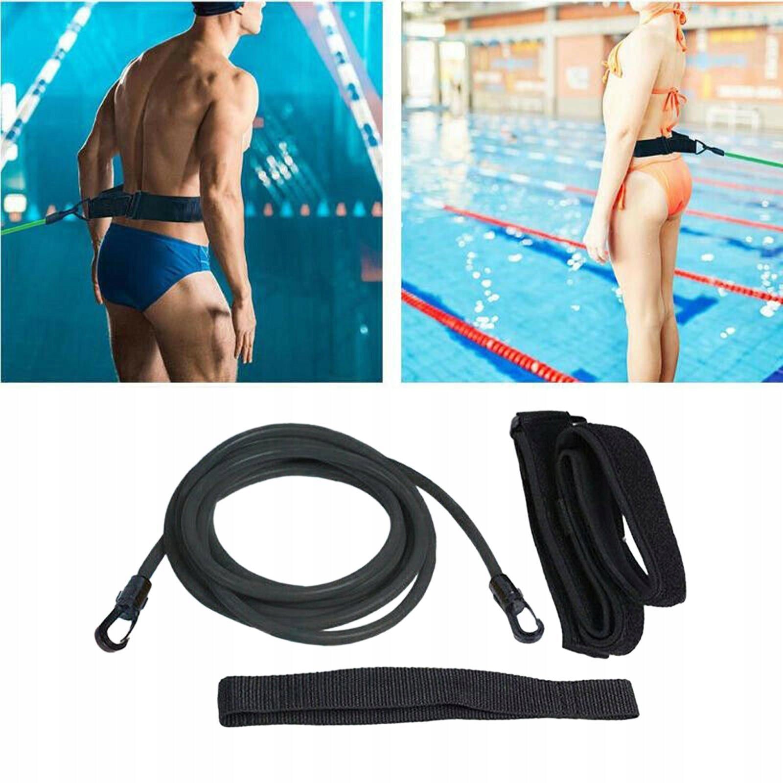 Swimming Resistance Belt Swim Training Belt Adjustable Waistband 4M Black Packaging status original