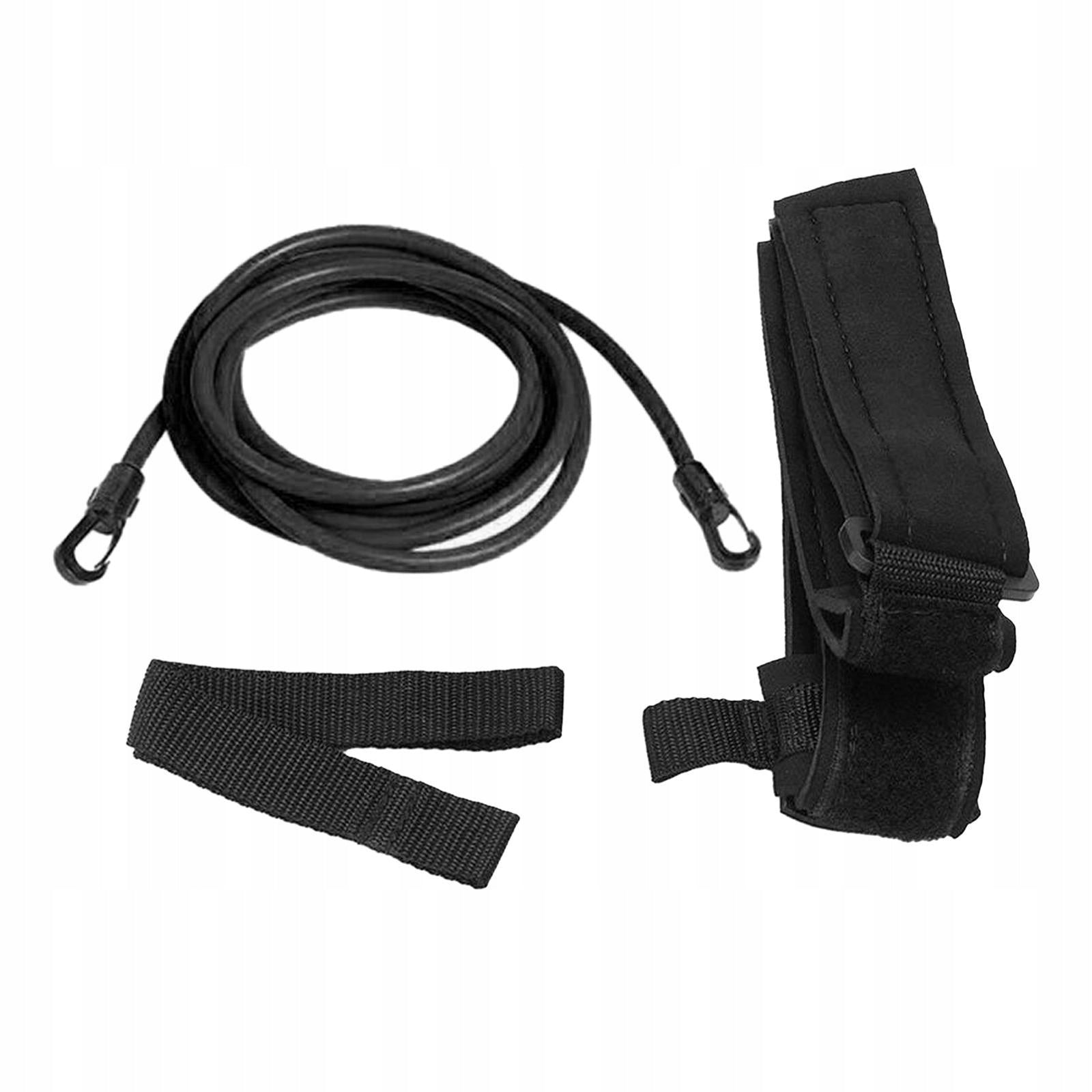 Swimming Resistance Belt Swim Training Belt Adjustable Waistband 4M Black