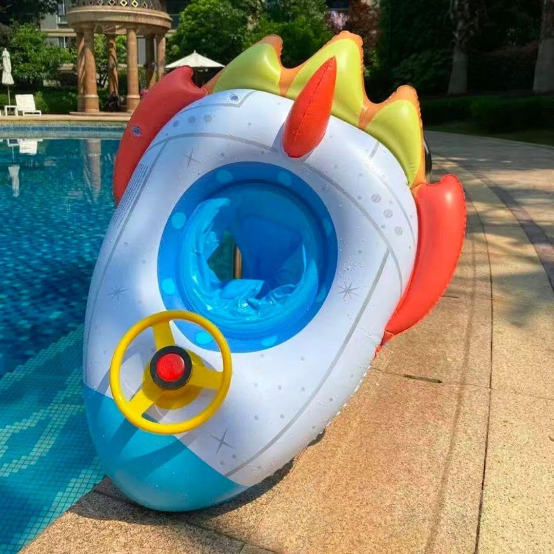Swimming Ring Swimming Pool Floats Seat Children's Wheel 85 X 60cm