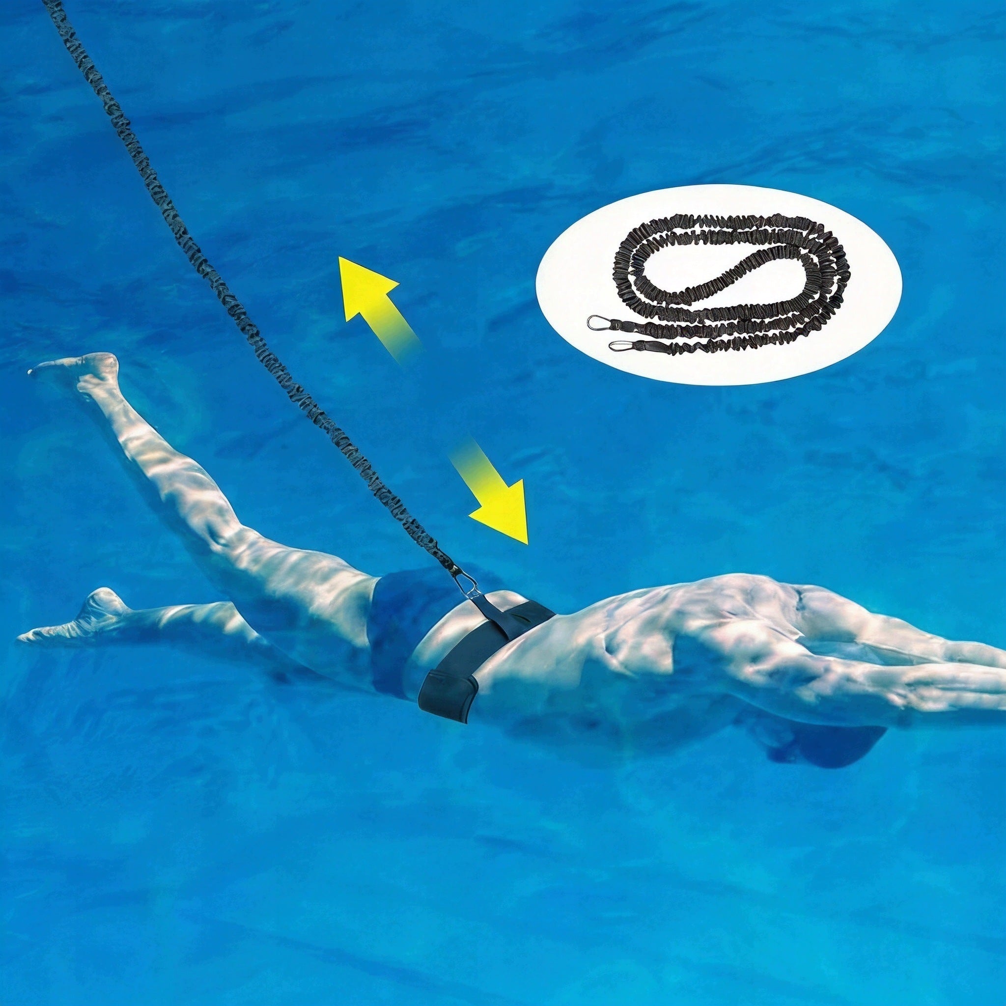 Swimming Training Belt Adjustable Swimming Belt For Swimming Pools Rope 7.5m Product weight with unit packaging 0.6 kg