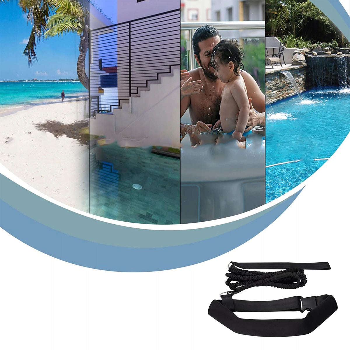 Swimming Training Belt Rubber Resistance Pool 3,6m Brand no brand