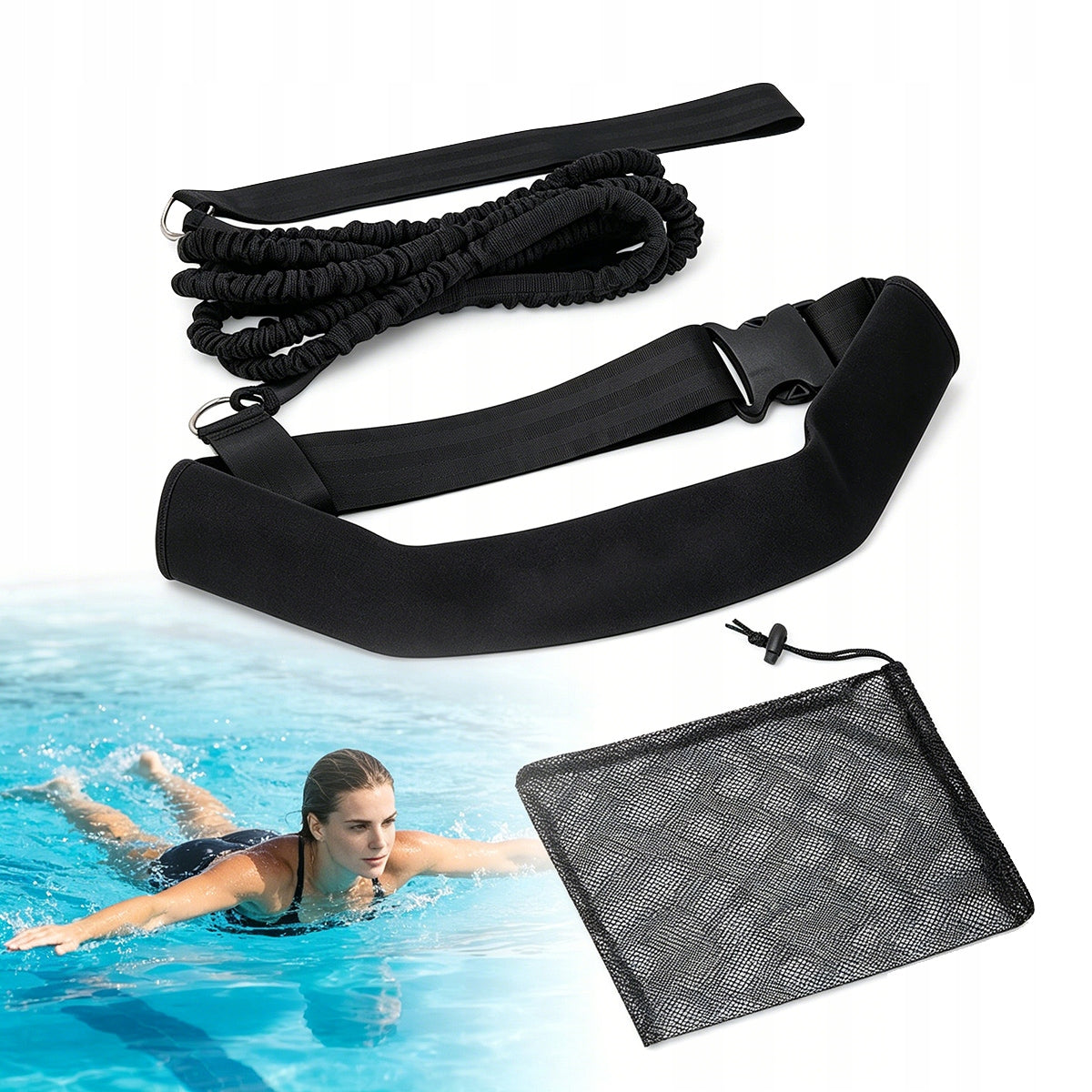 Swimming Training Belt Rubber Resistance Pool 3,6m
