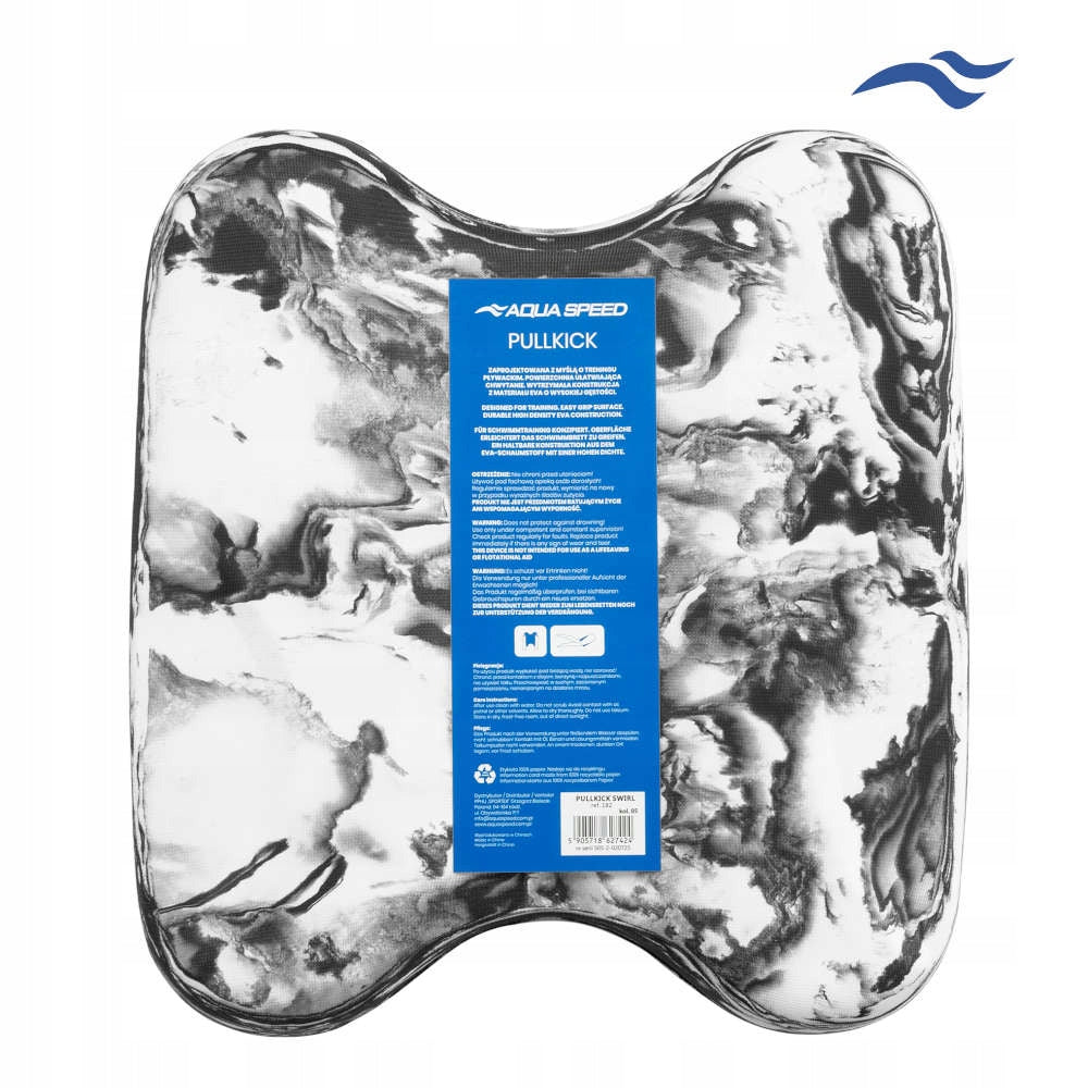 Swimming board AQUA SPEED Pullkick Swirl col.05 - black and white Brand Aqua Speed