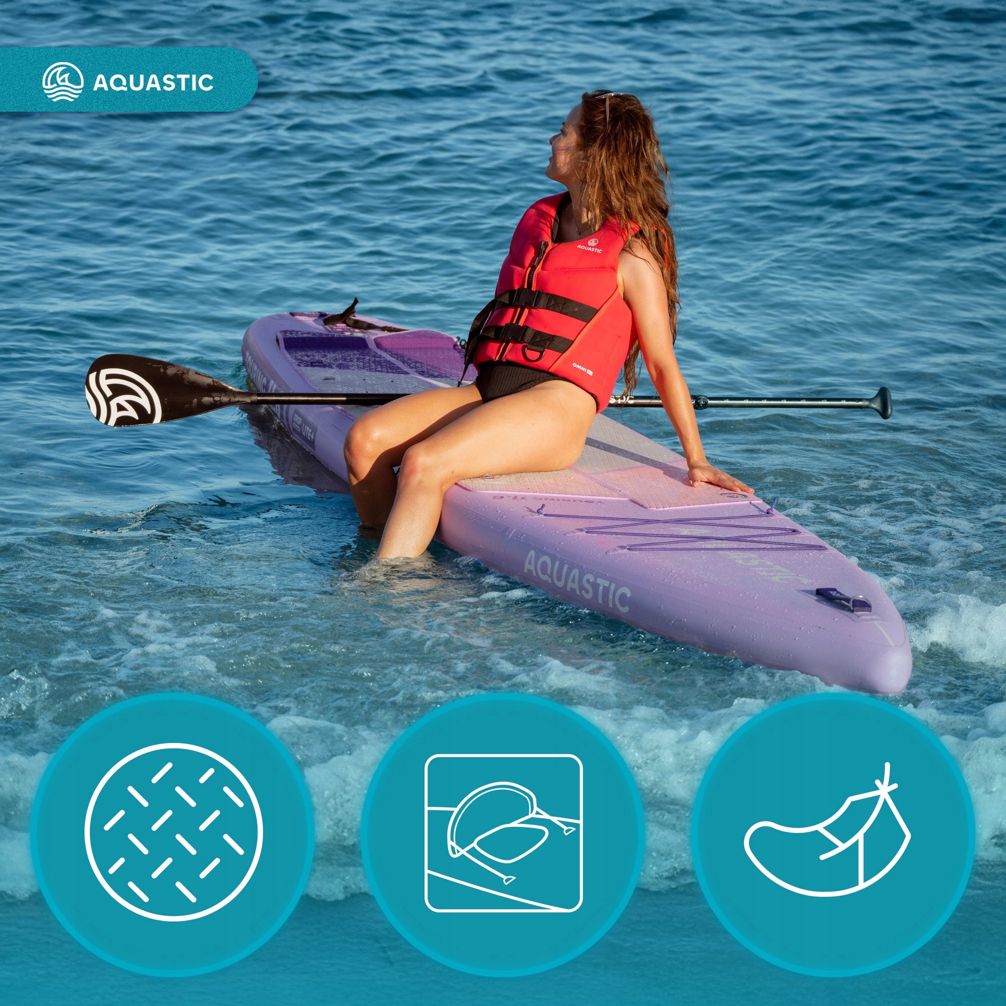Swimming board SUP AQUASTIC Touring 350cm PADDLE PUMP SEAT BACKPACK Kind SUP board