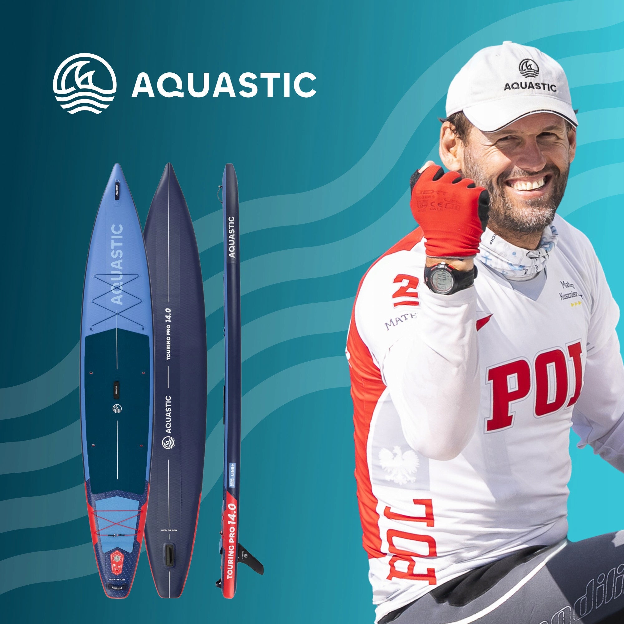 Swimming board SUP AQUASTIC Touring Pro 427 cm PADDLE PUMP Manufacturer code AQS-B5I031-BL