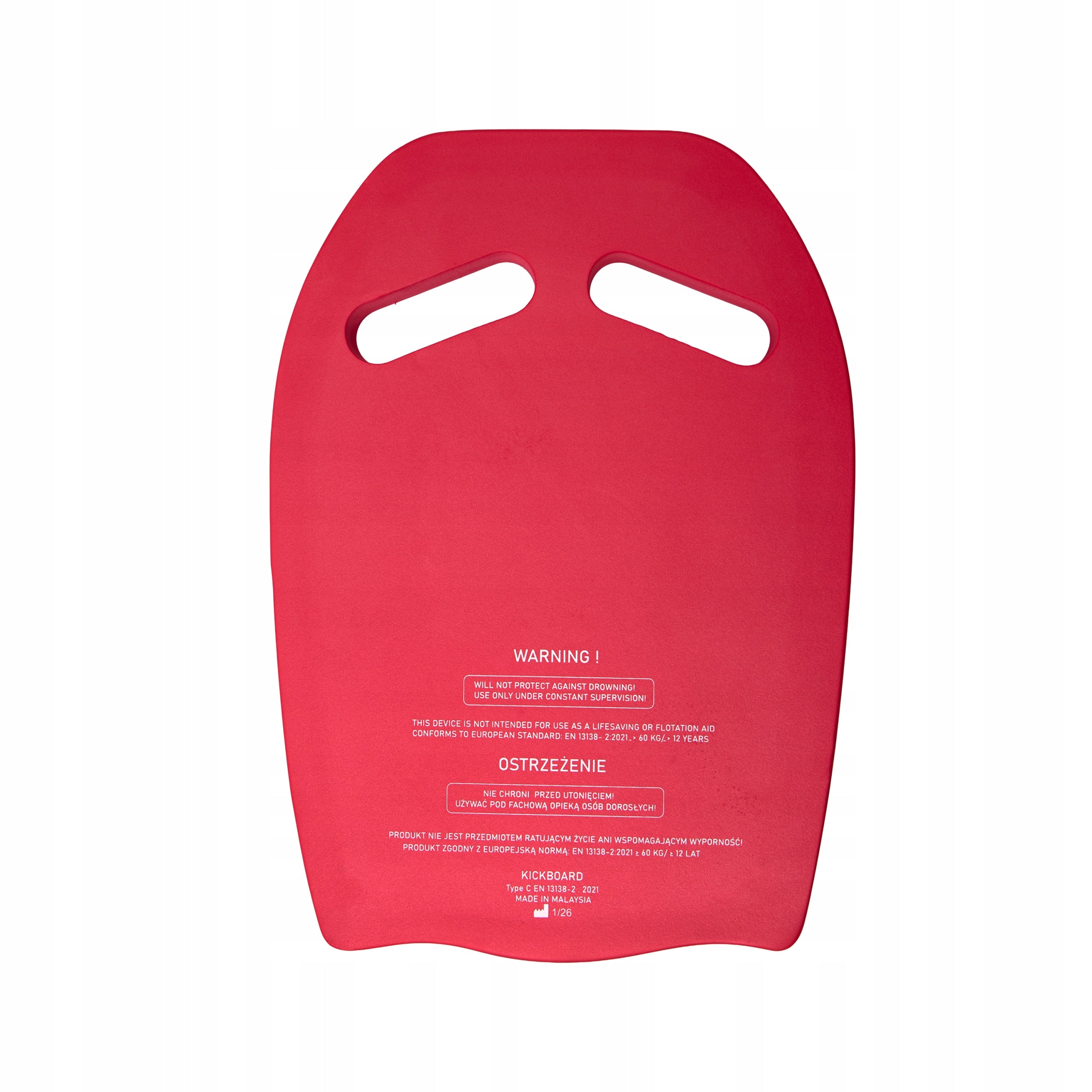 Swimming board unisex foam EVA light red ZAGANO Manufacturer code Deska do nauki pływania uniseks ZAGANO