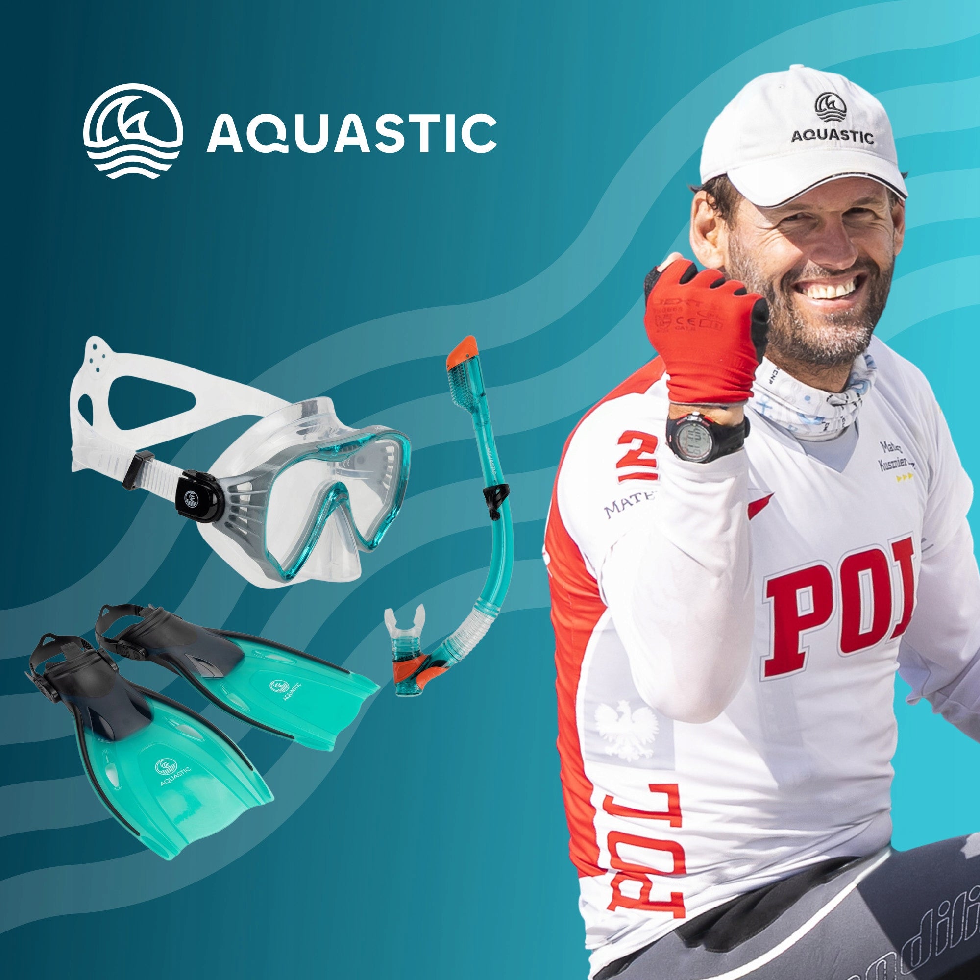 Swimming diving set SNORKELING AQUASTIC jetty MASK SNORKEL FIN Brand Aquastic