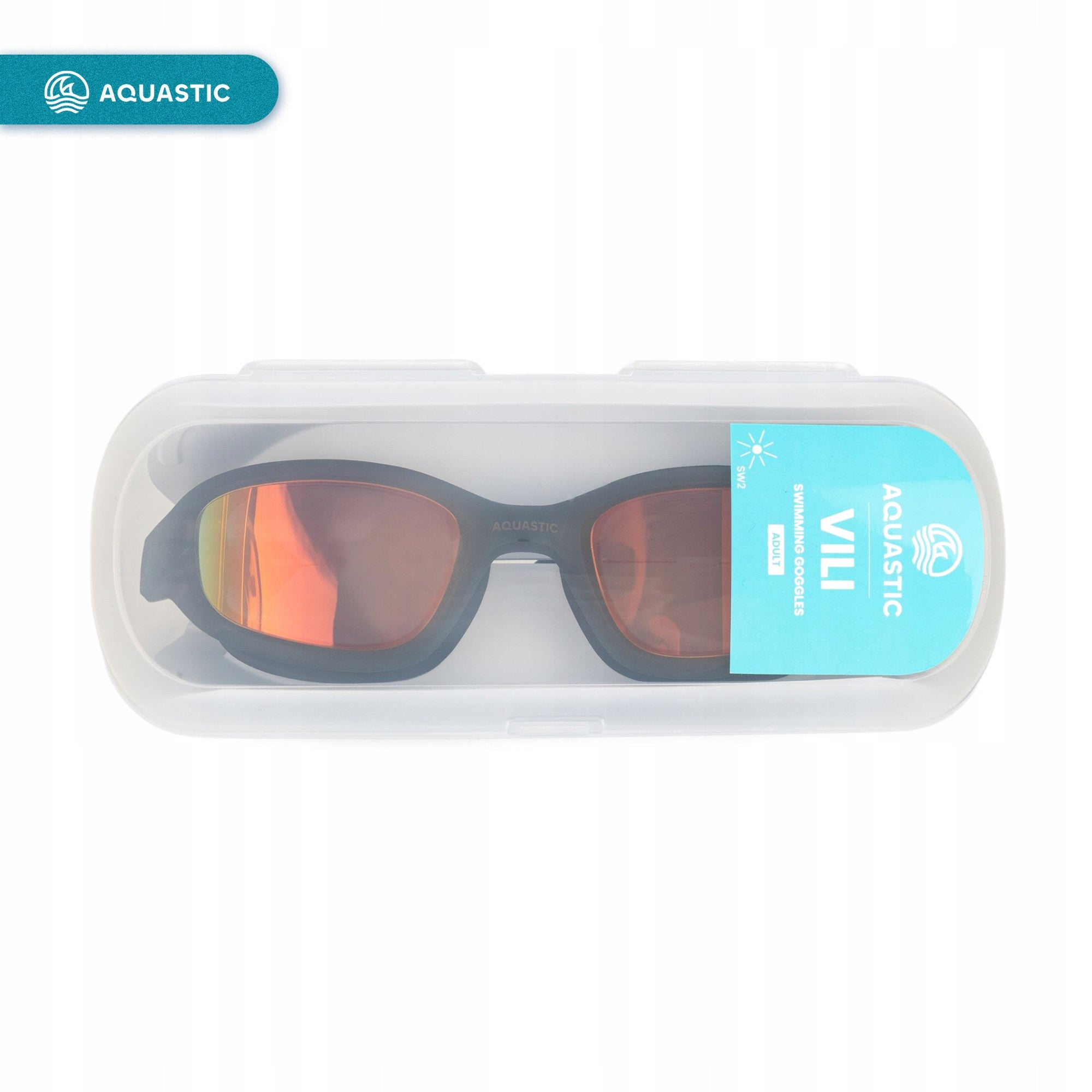 Swimming goggles AQUASTIC Vili black FOR WATER POOL ANTIFOG UV FILTER Kind for adults