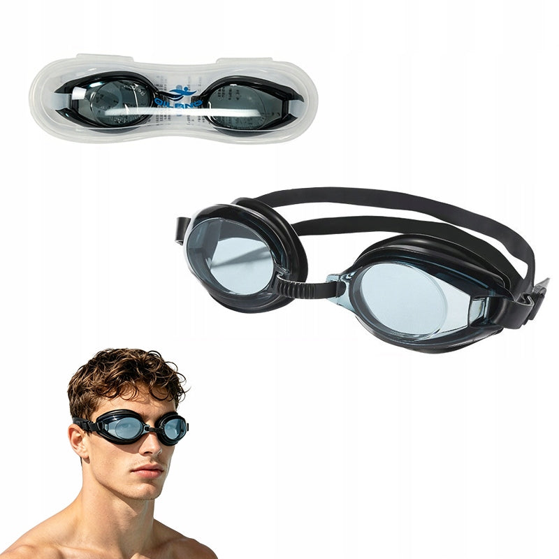 Swimming goggles swimming goggles anti-fog glasses + case Black