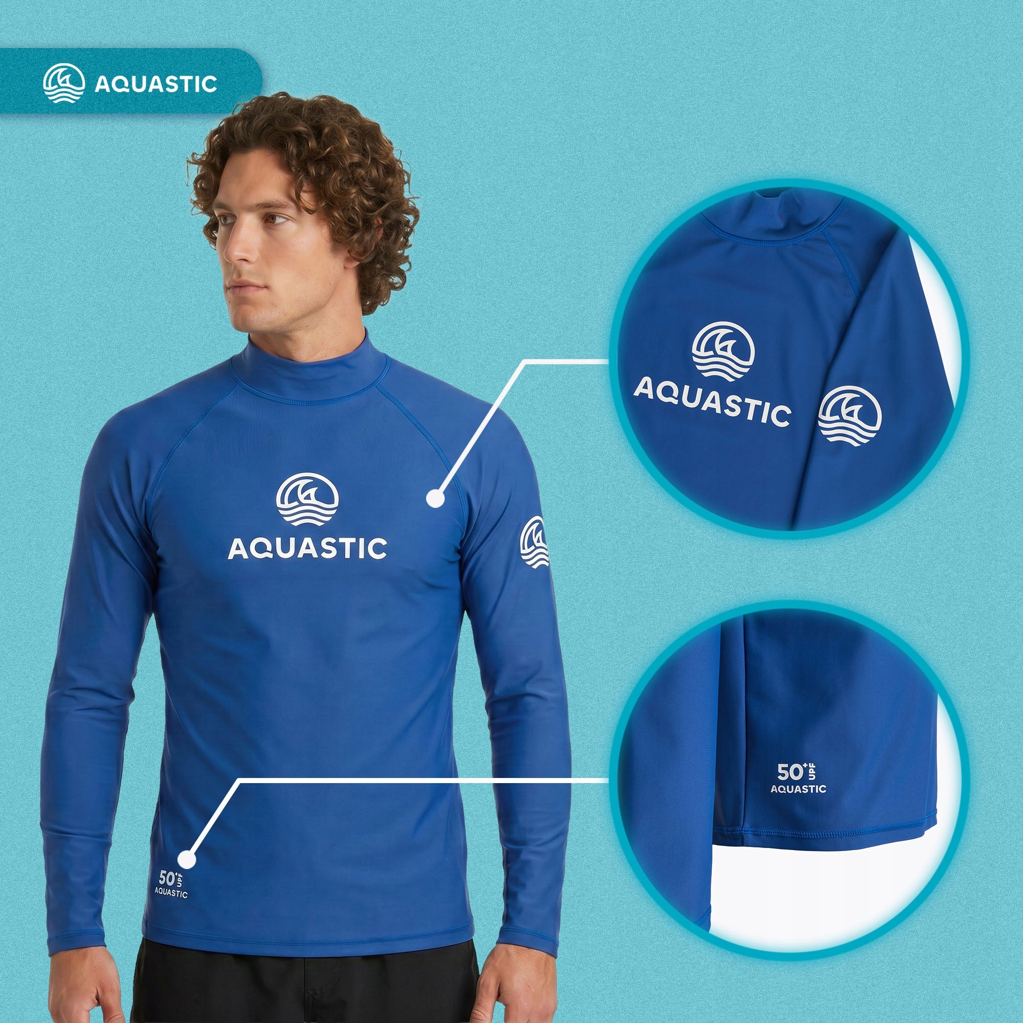 Swimming longsleeve AQUASTIC UV 50+ UPF Rimos navy blue S ELASTIC Color blue