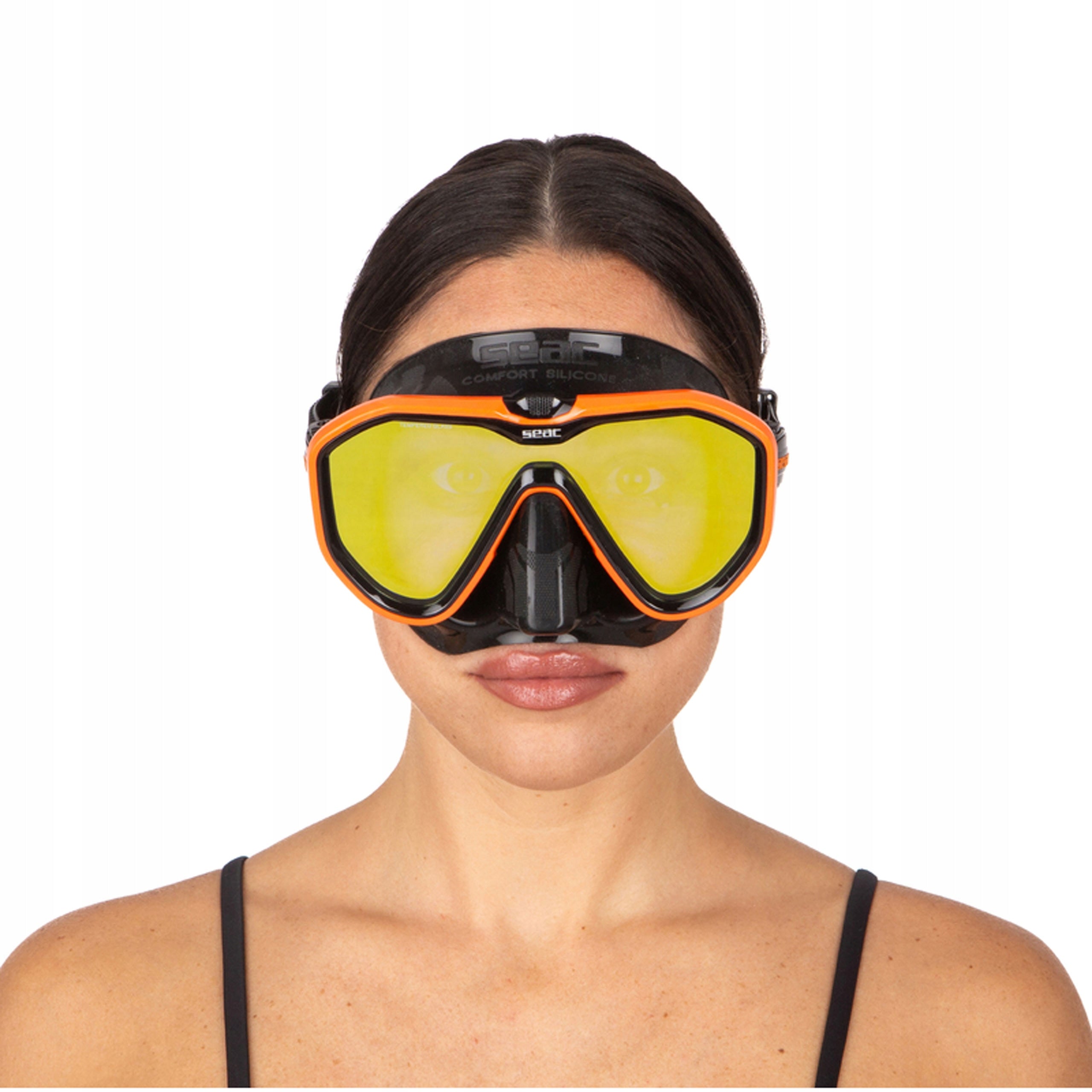 Swimming mask orange mirror SEAC APPEAL wy. in Italy Model APPEAL