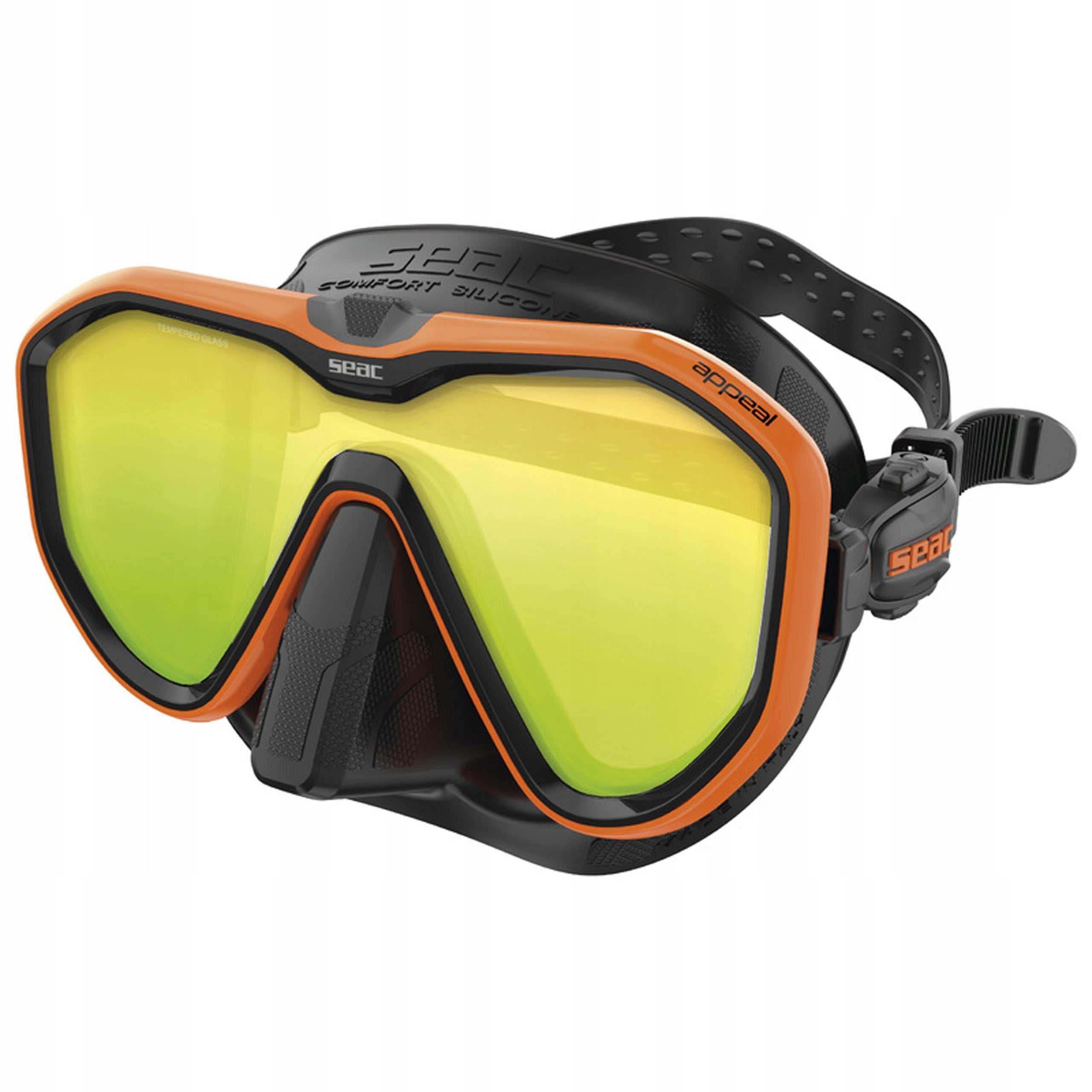 Swimming mask orange mirror SEAC APPEAL wy. in Italy
