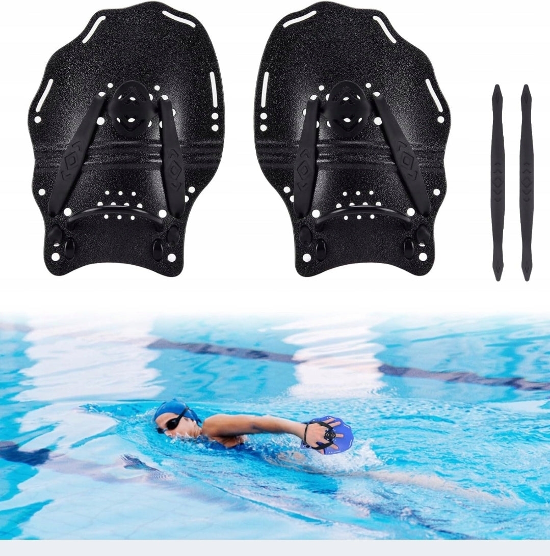 Swimming paddles training for hands fins paddles black Packaging status original