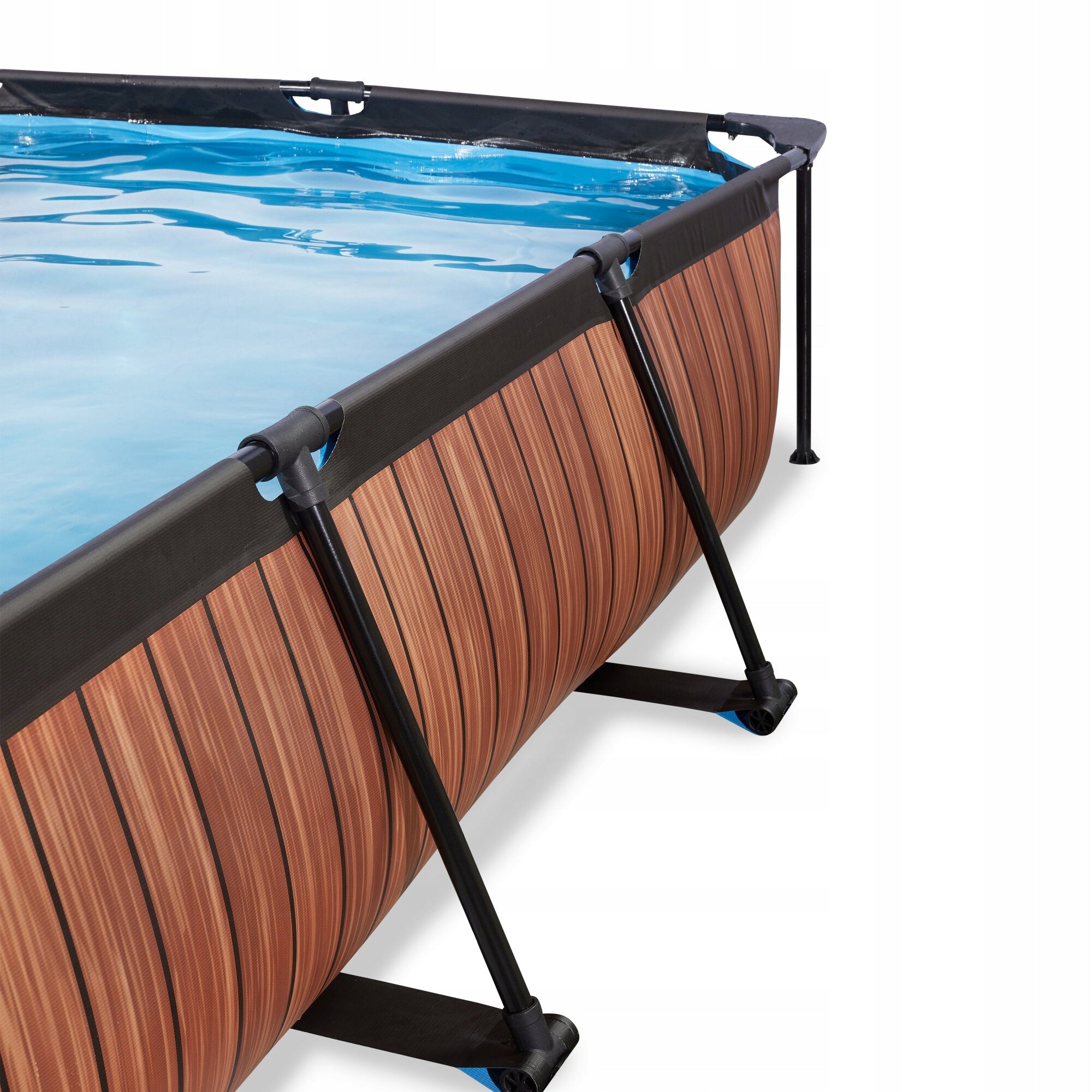 Swimming pool Wood EXIT 220x150x65cm with filter pump and dome - brown Kind frame