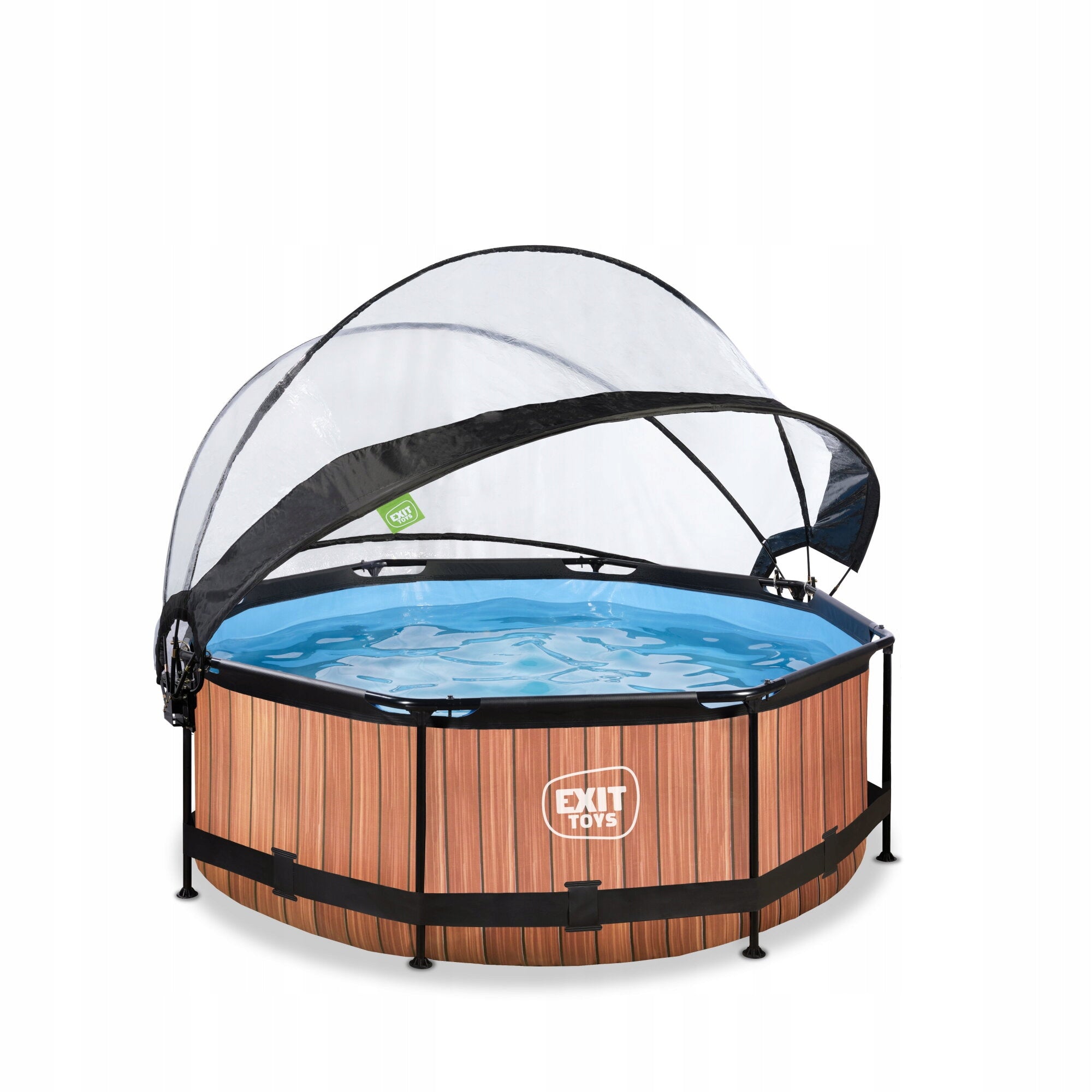 Swimming pool Wood EXIT ø244x76cm with filter pump and dome - brown Brand Exit