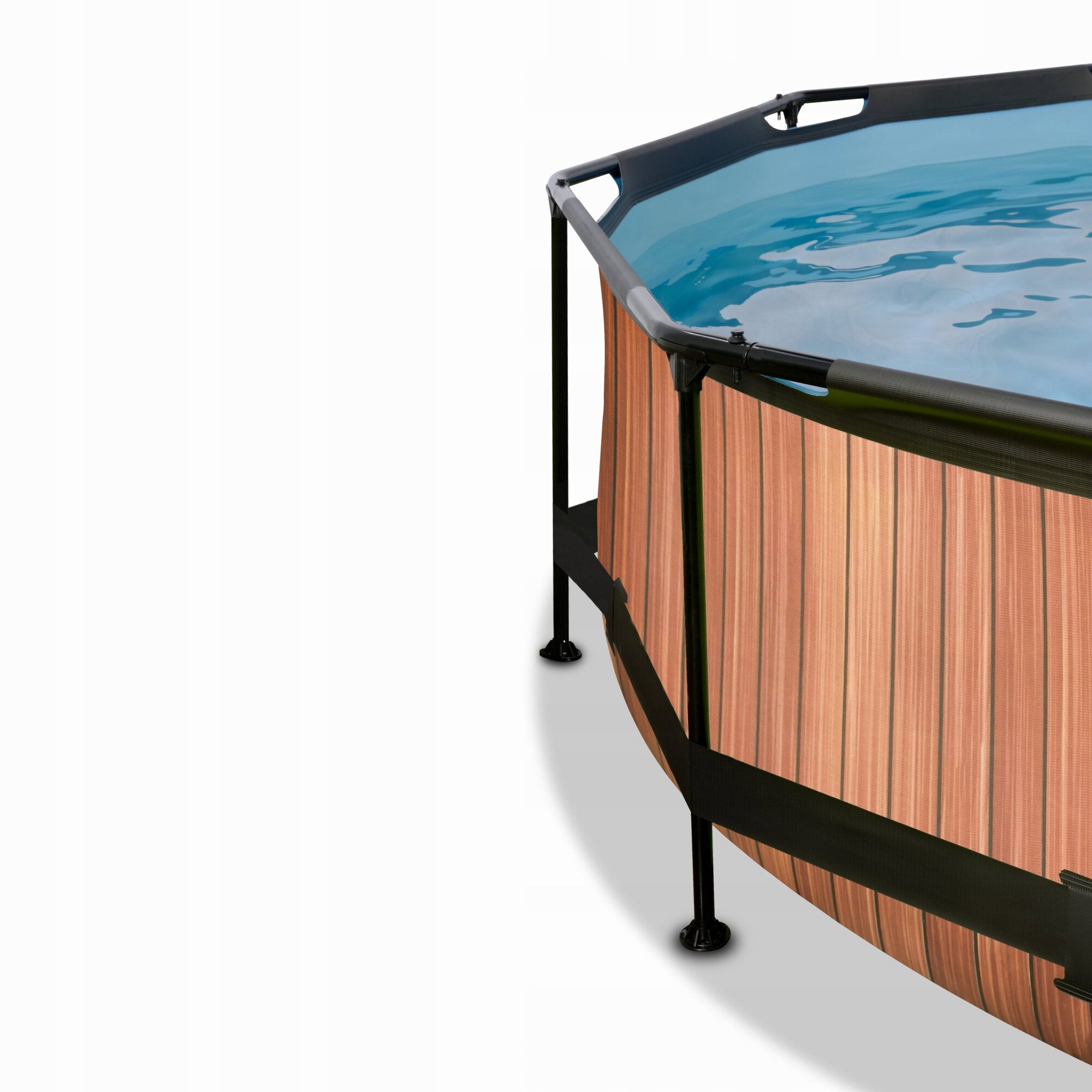 Swimming pool Wood EXIT ø244x76cm with filter pump and dome - brown Volume 2.78 l