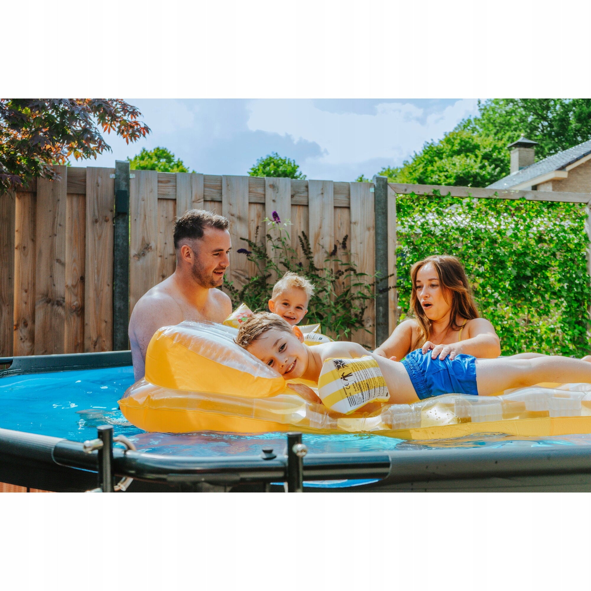 Swimming pool Wood EXIT ø300x76cm with filter pump - brown Color beige