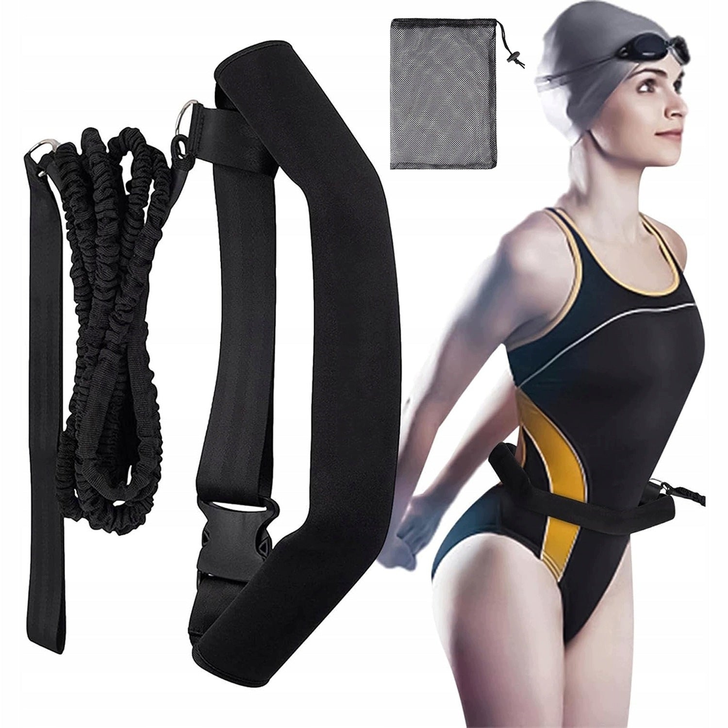 Swimming pool belt, adjustable resistance belt 3.6m, swimming aid