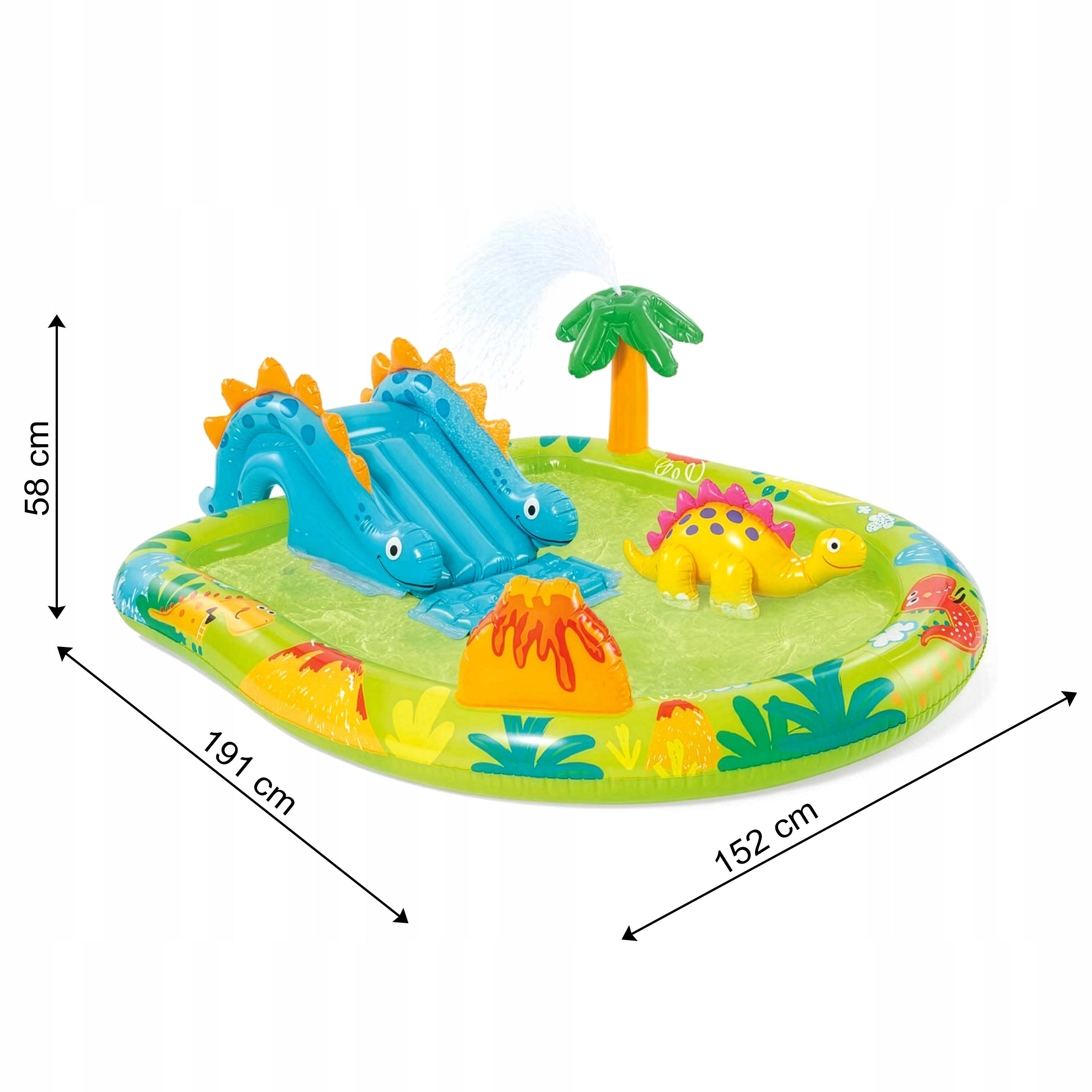 Swimming pool for children Dino Water Playground with Slide Sprinkler INTEX 57166 Height 58 cm