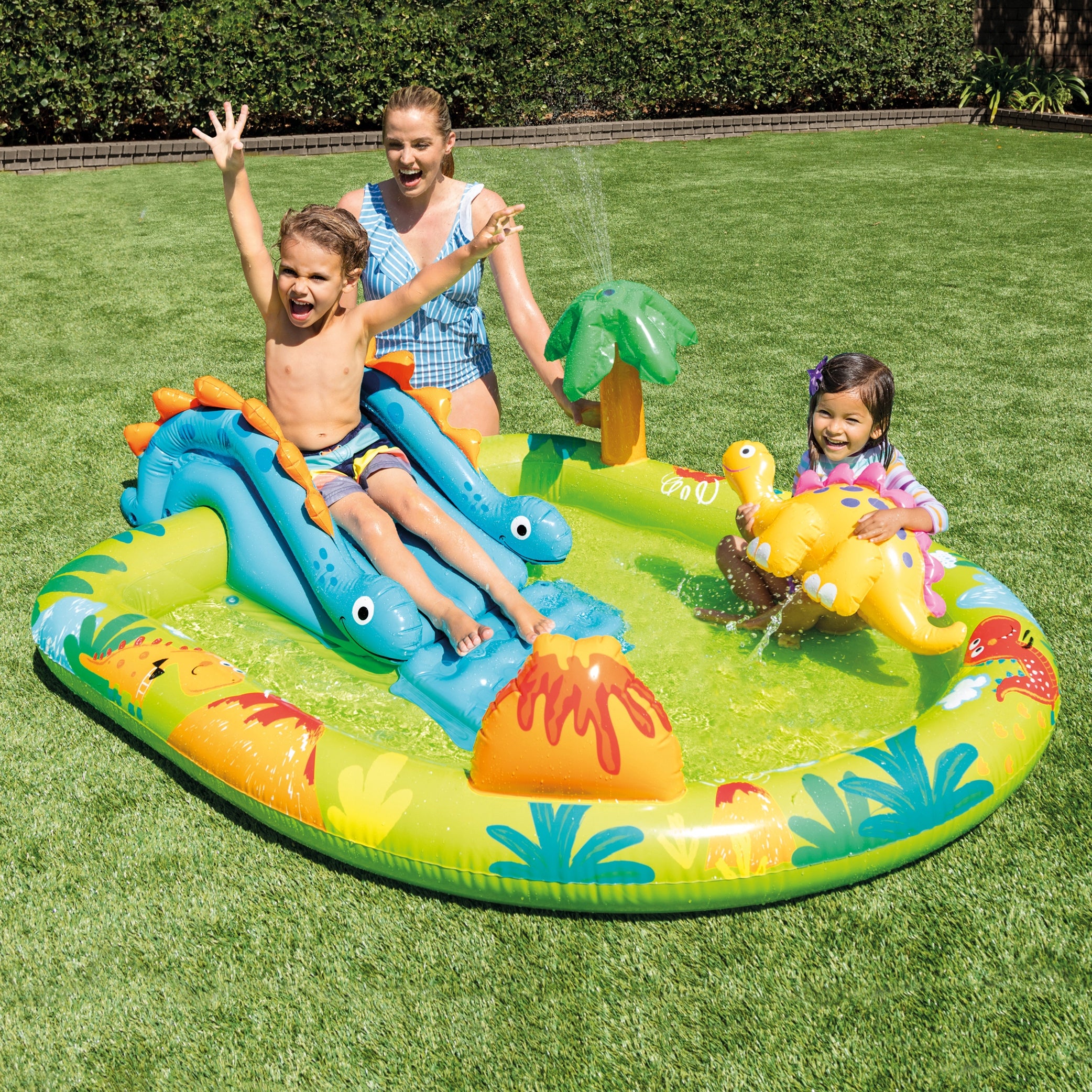 Swimming pool for children Dino Water Playground with Slide Sprinkler INTEX 57166 Volume 143 l