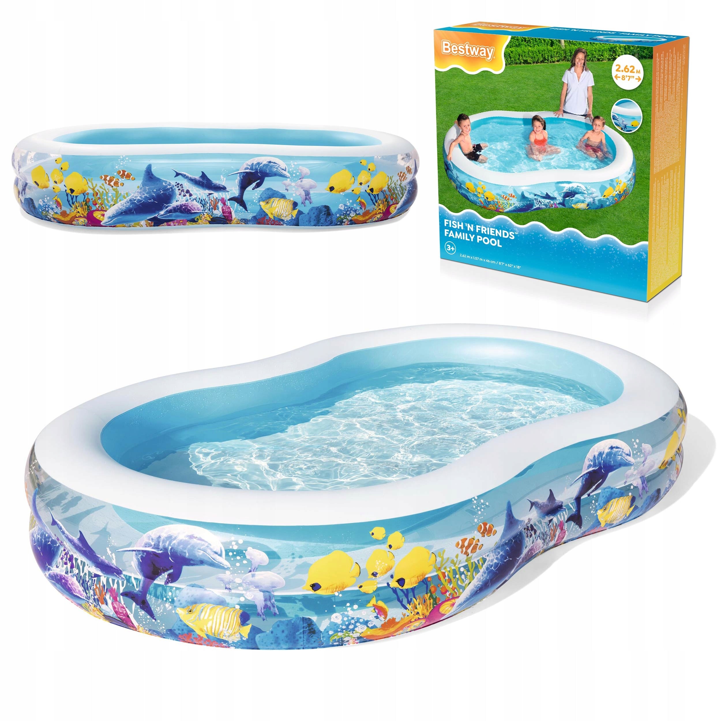 Swimming pool inflatable swimming pool for children garden family 262x157x46cm Bestway
