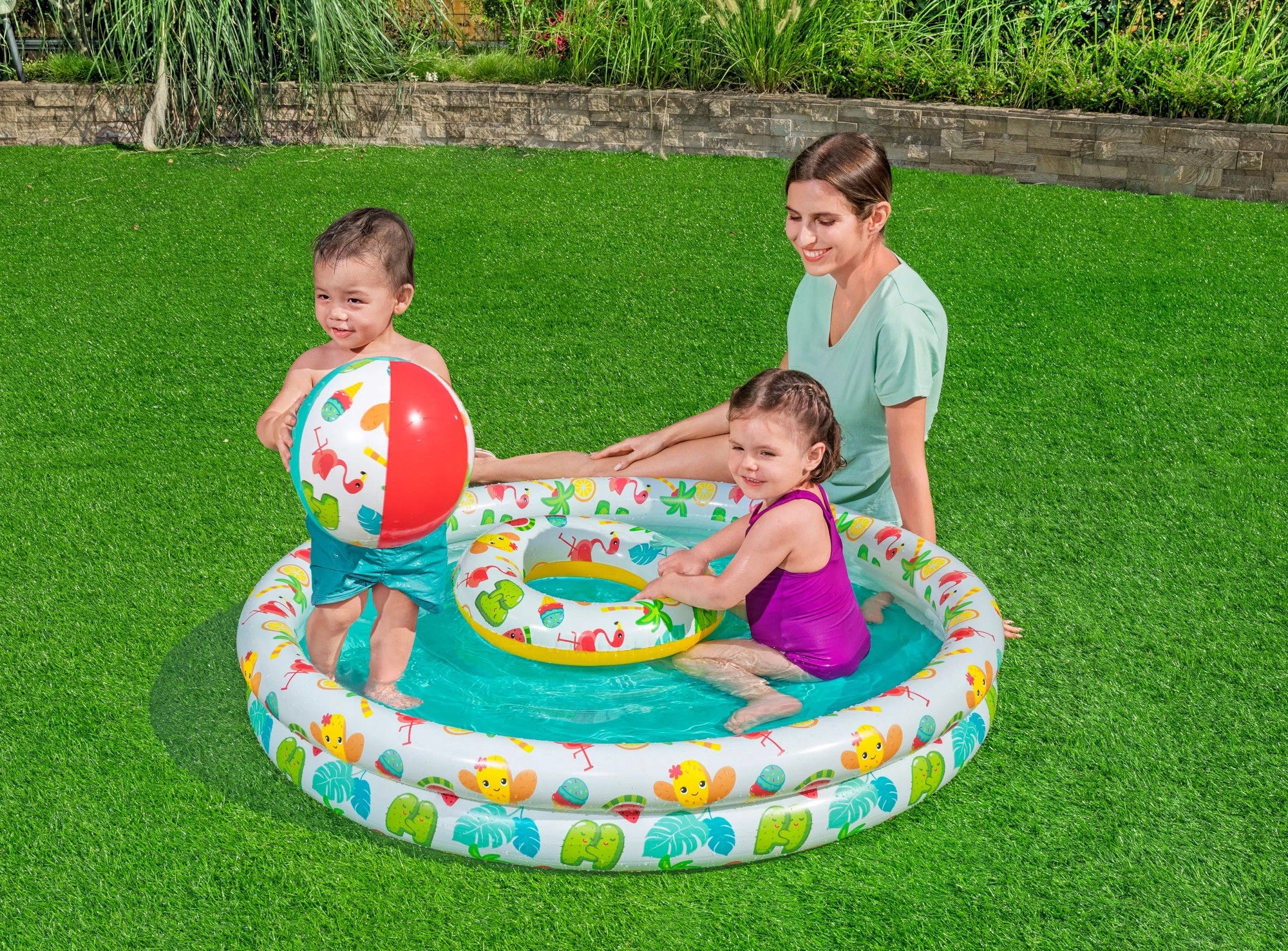 Swimming pool paddling pool for children 2+ circle and beach ball set Bestway Brand Bestway