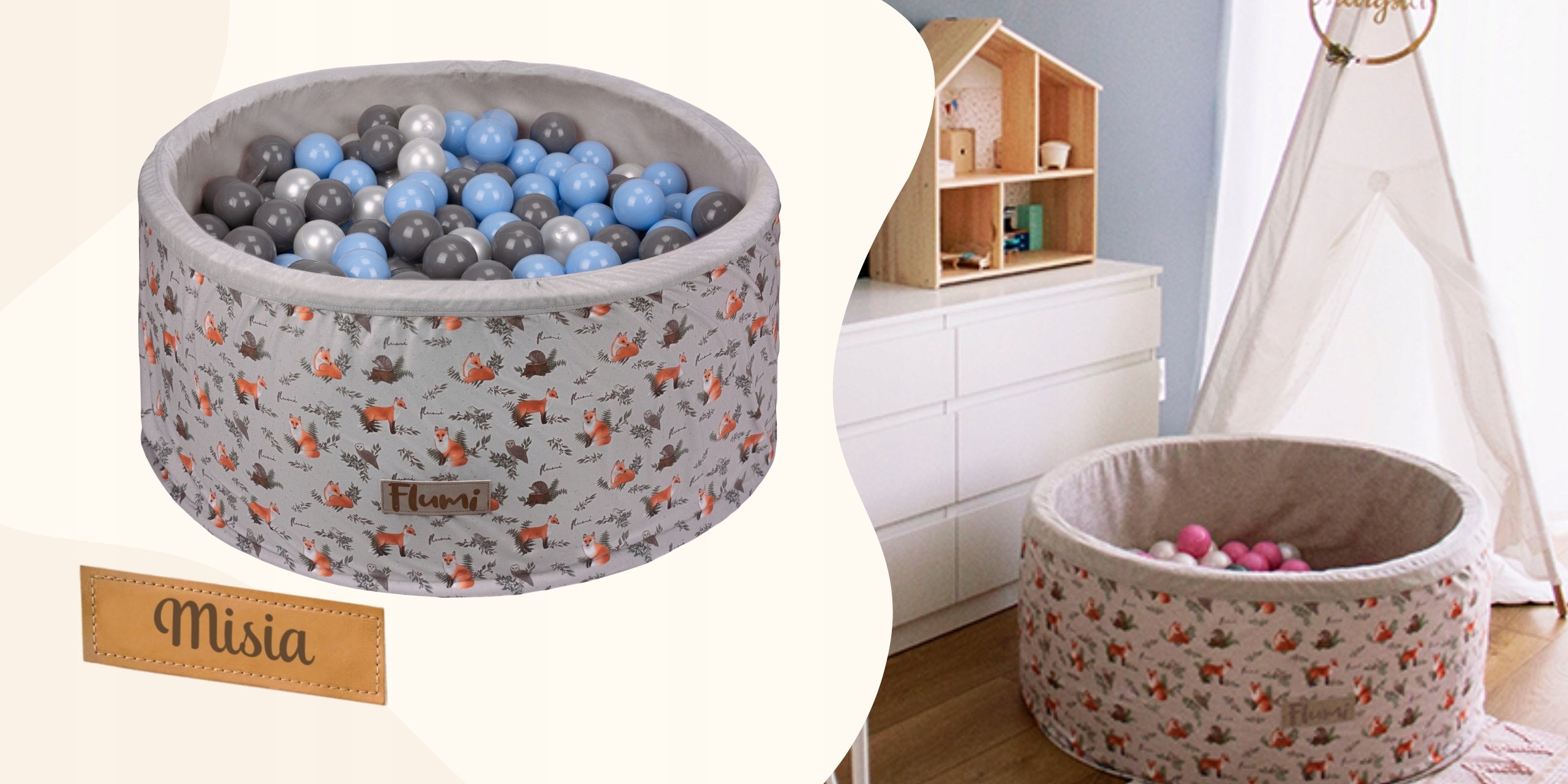 Swimming pool with balls for children Dry 200 balls 90x40 FREEBIES FLUMI Manufacturer code BASEN LISKI