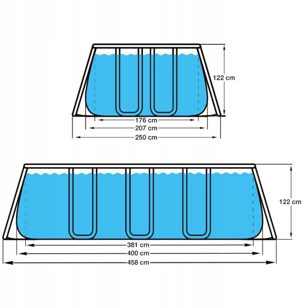 Swimming pool with rectangular frame 4,0X2,07X1,22M WITH FILTER (CL) EAN (GTIN) 6920388640589