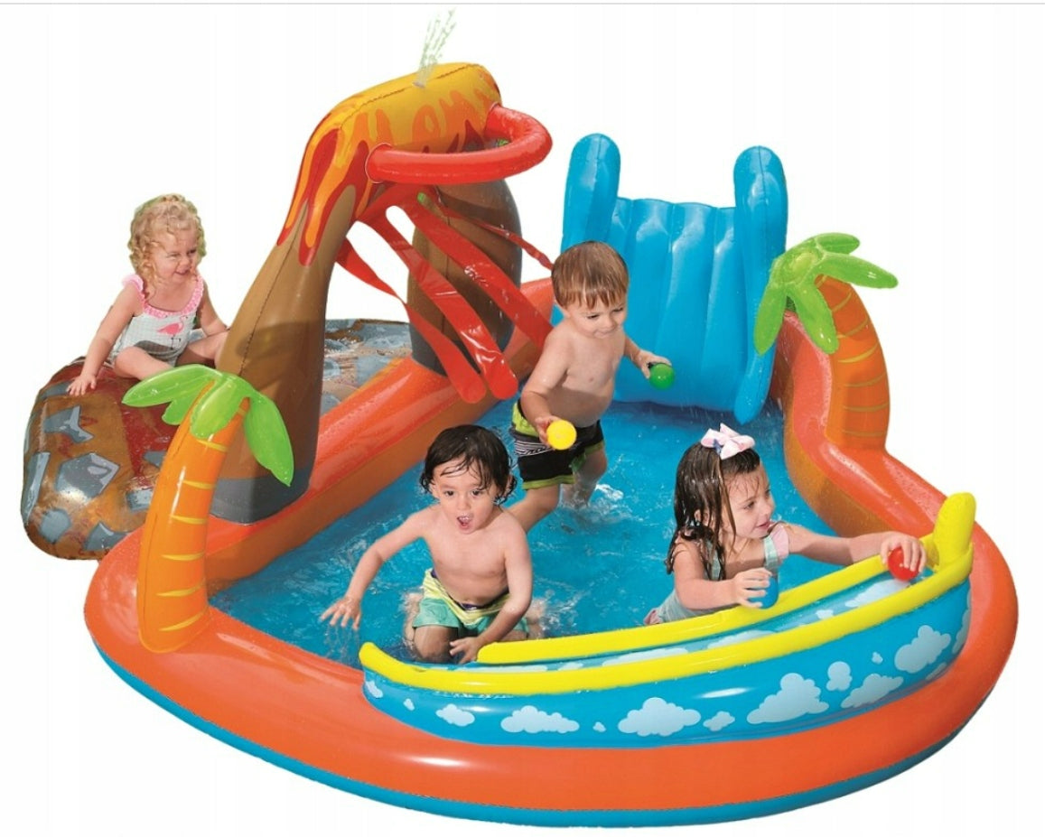 Swimming pool with washer and slide Bestway Lava Lagoon 265x265x104cm