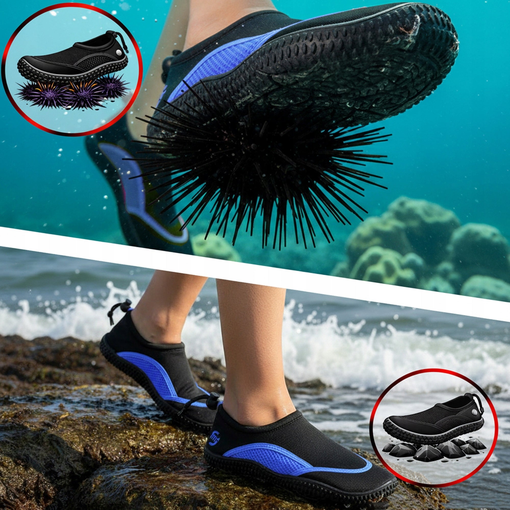 Swimming water shoes sea urchins for beach men coral kayak 44 Gender man