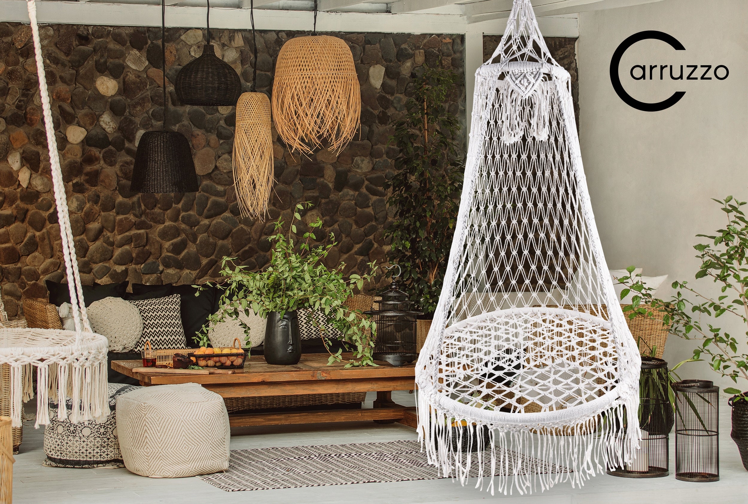 Swing Armchair Round Hanging Braided With Canopy Cocoon 120kg Manufacturer code HK4