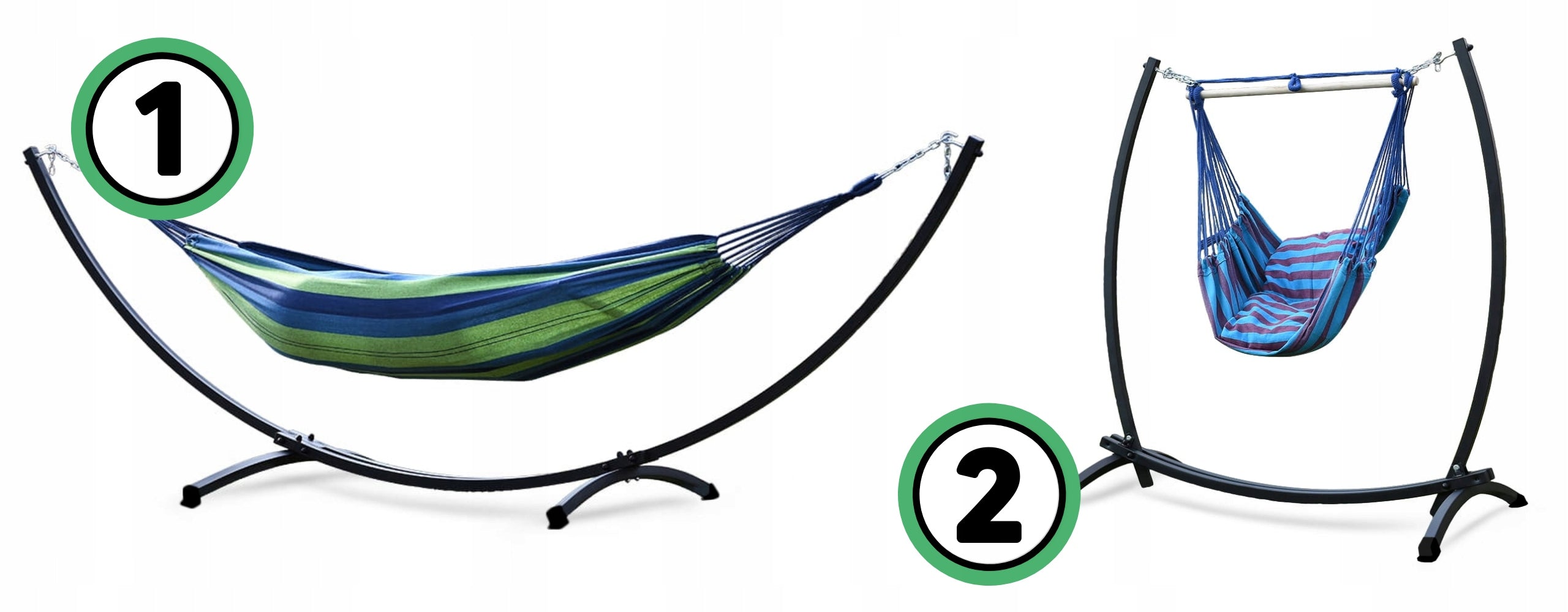 Swing Hammock Frame Garden Stand Metal Black 2in1 Double Rocker Model Stelaż hamaka huśtawki stojak