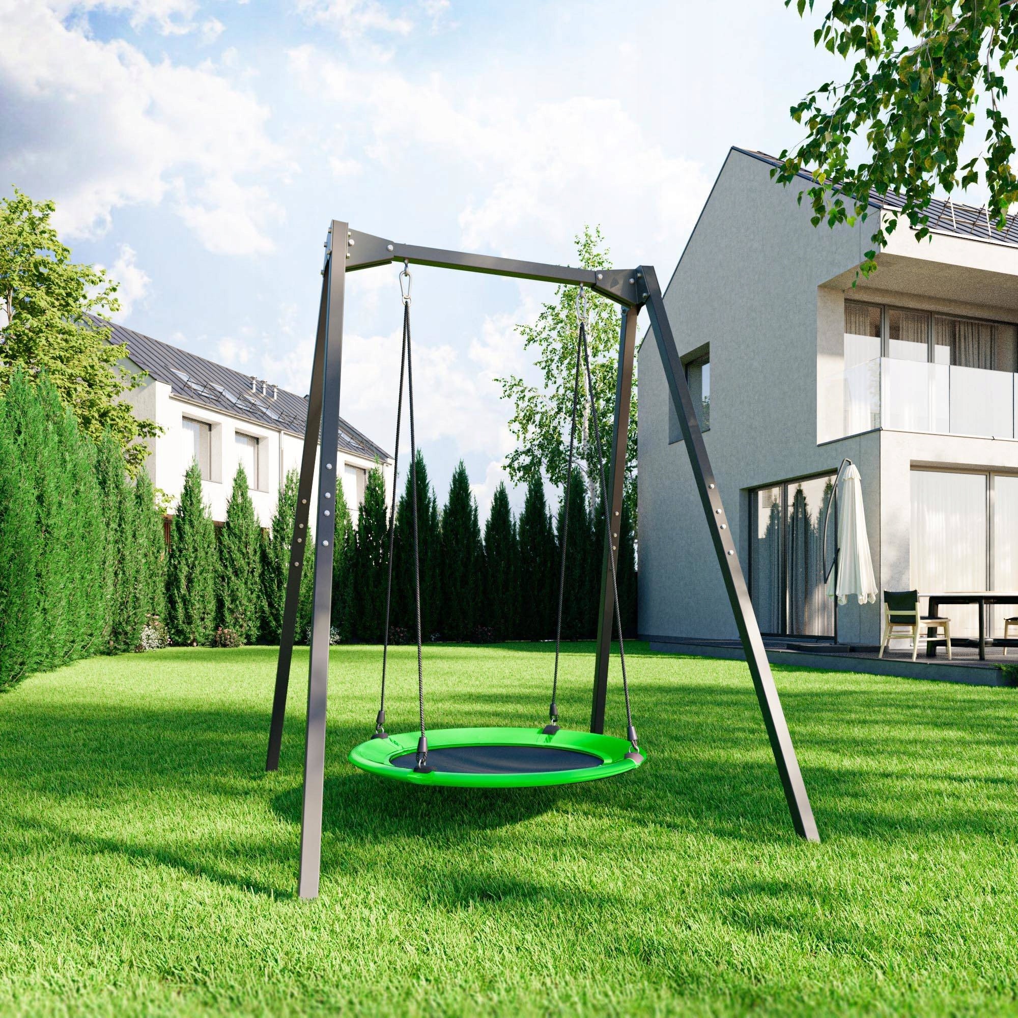 Swing frame 1-seat garden DIY playground metal Marbo MO-001 Kind freestanding