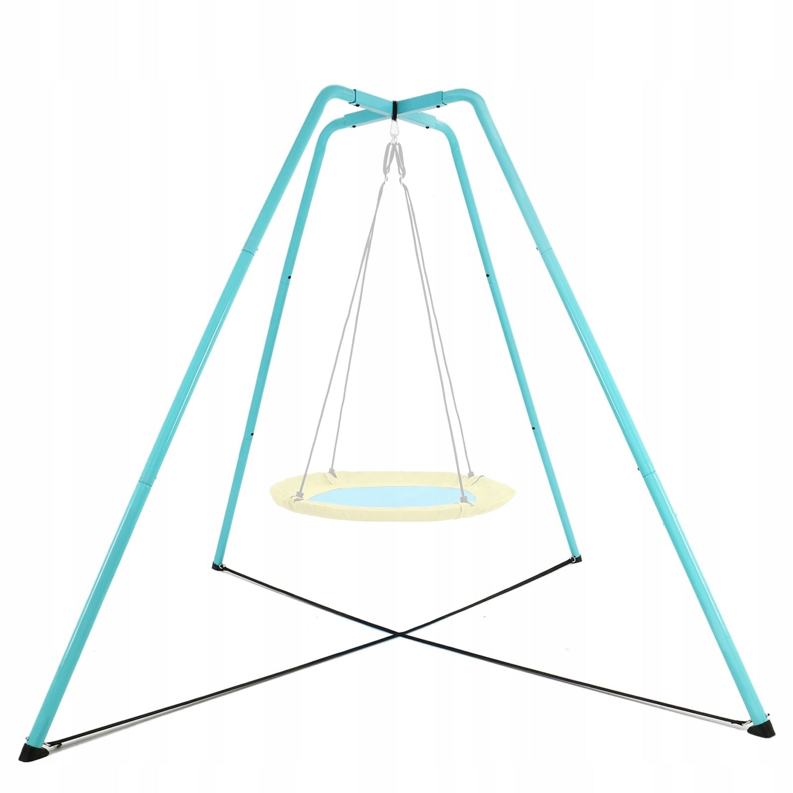 Swing hanging set blue metal frame 220x220x200 cm