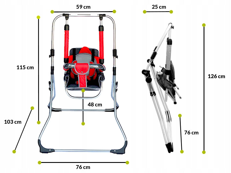 Swing rocker for baby freestanding folding redflower 115cm 2in1 Brand Skyline