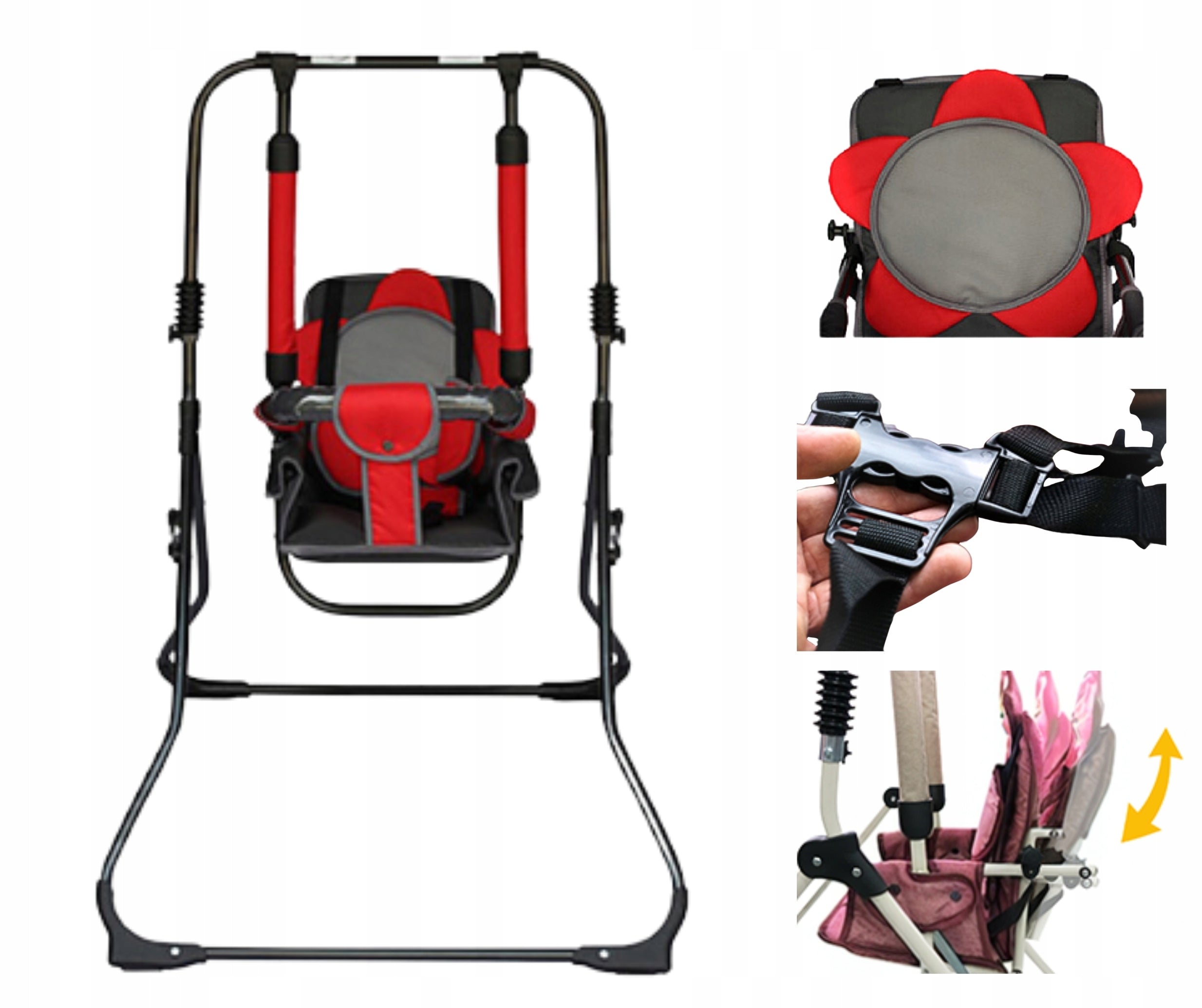 Swing rocker for baby freestanding folding redflower 115cm 2in1