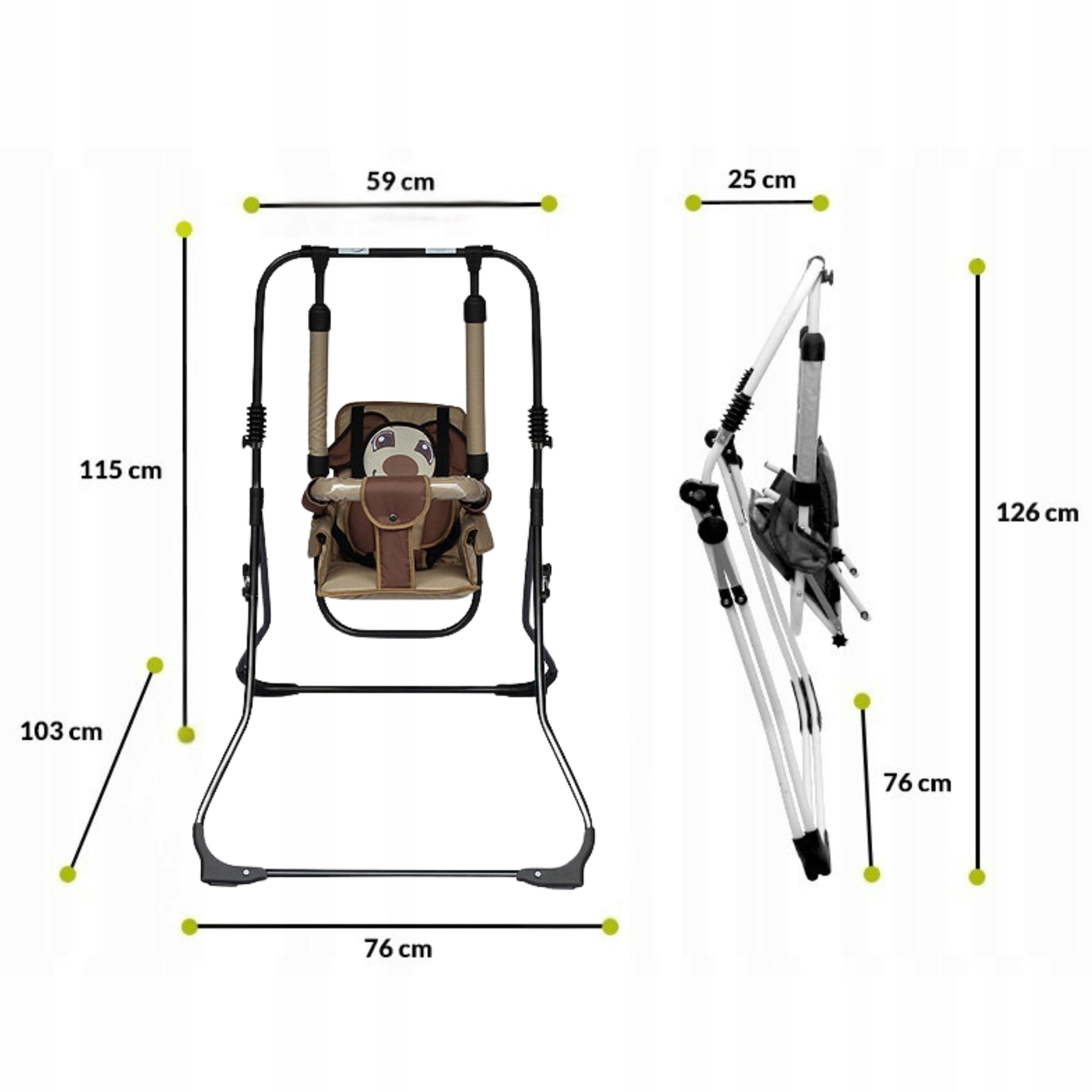 Swing rocker for child freestanding folding tray high chair 3in1 PL Brand Skyline