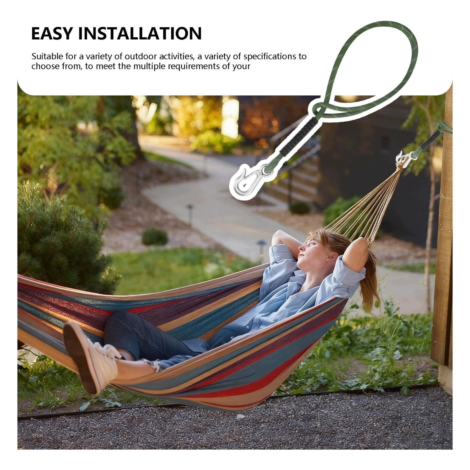 Swing rope - 2 meters - with hooks for seats Kind Not specified