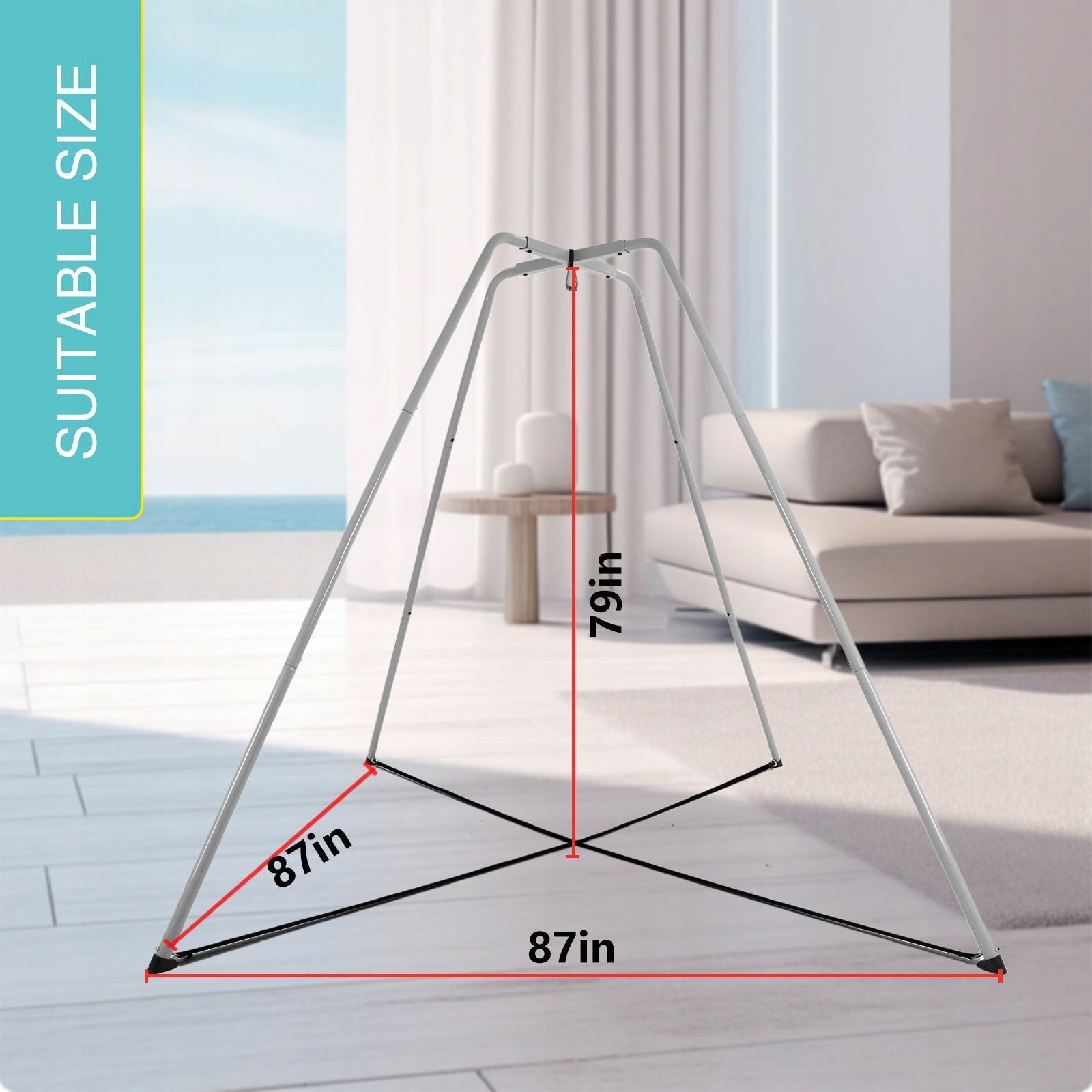 Swing stand grey metal stable A-frame 220x220x200cm Brand no brand