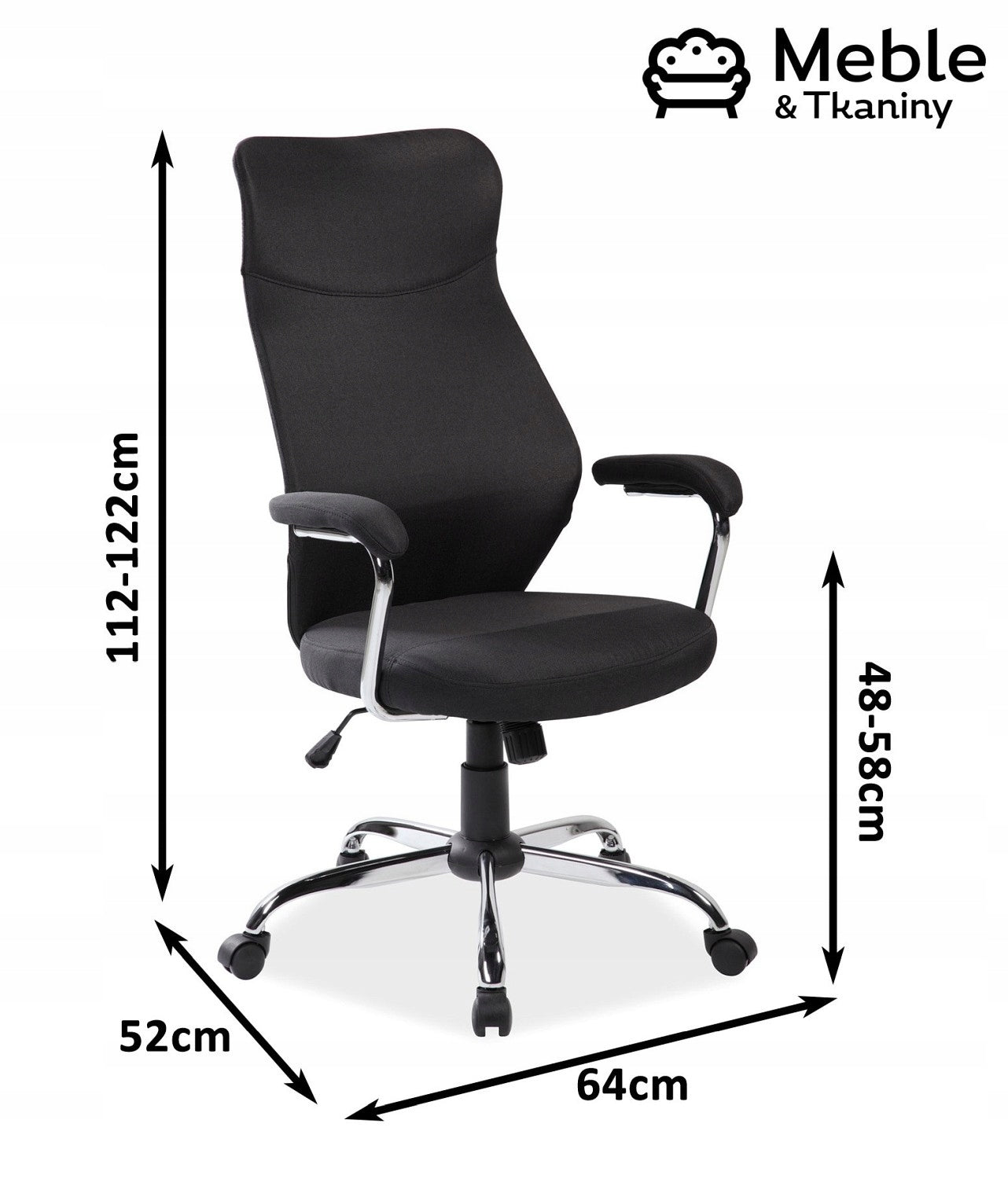 Swivel Armchair Q-319 Black Studio Office Packaging status original