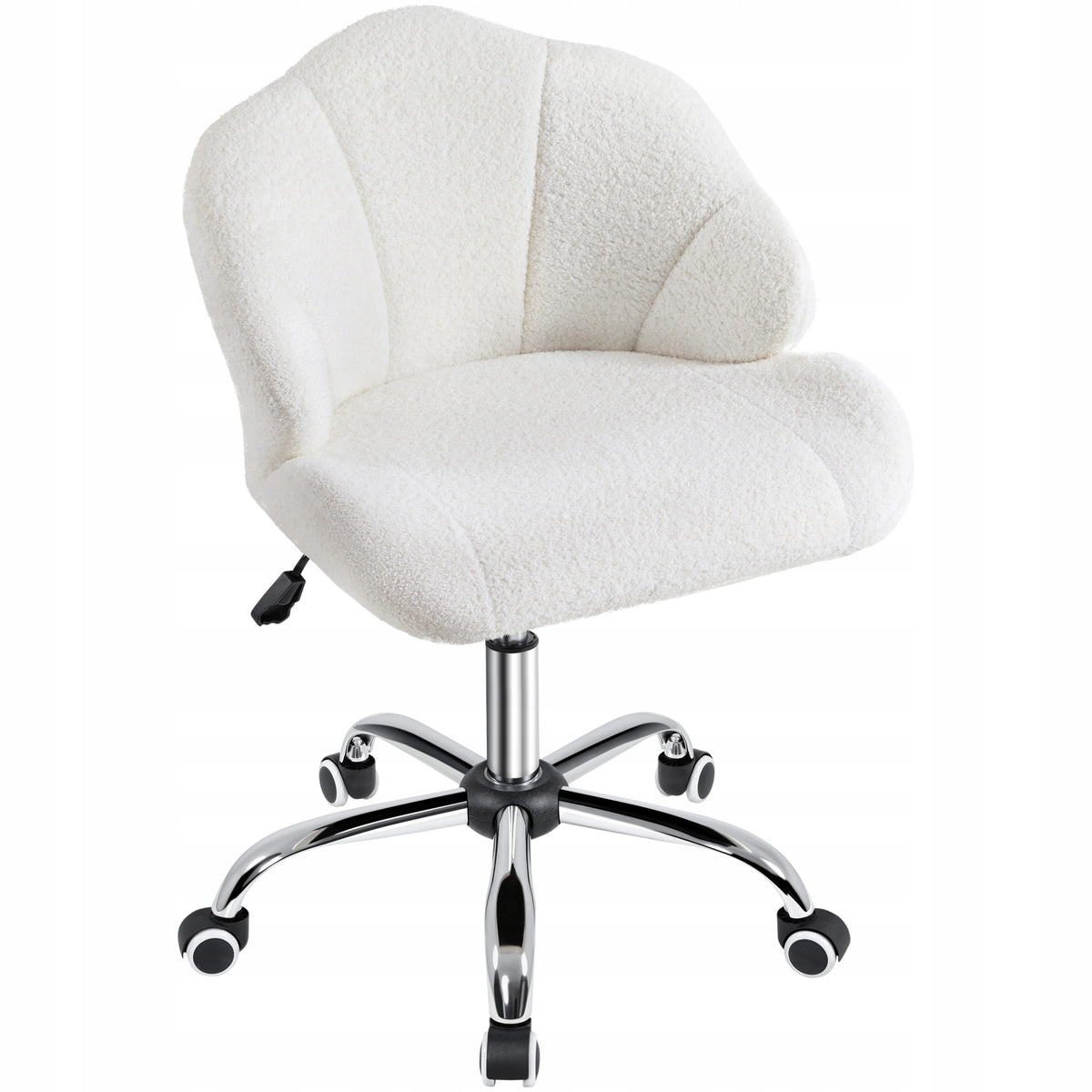 Swivel Chair, Adjustable Height, Wheels, Decorative, White