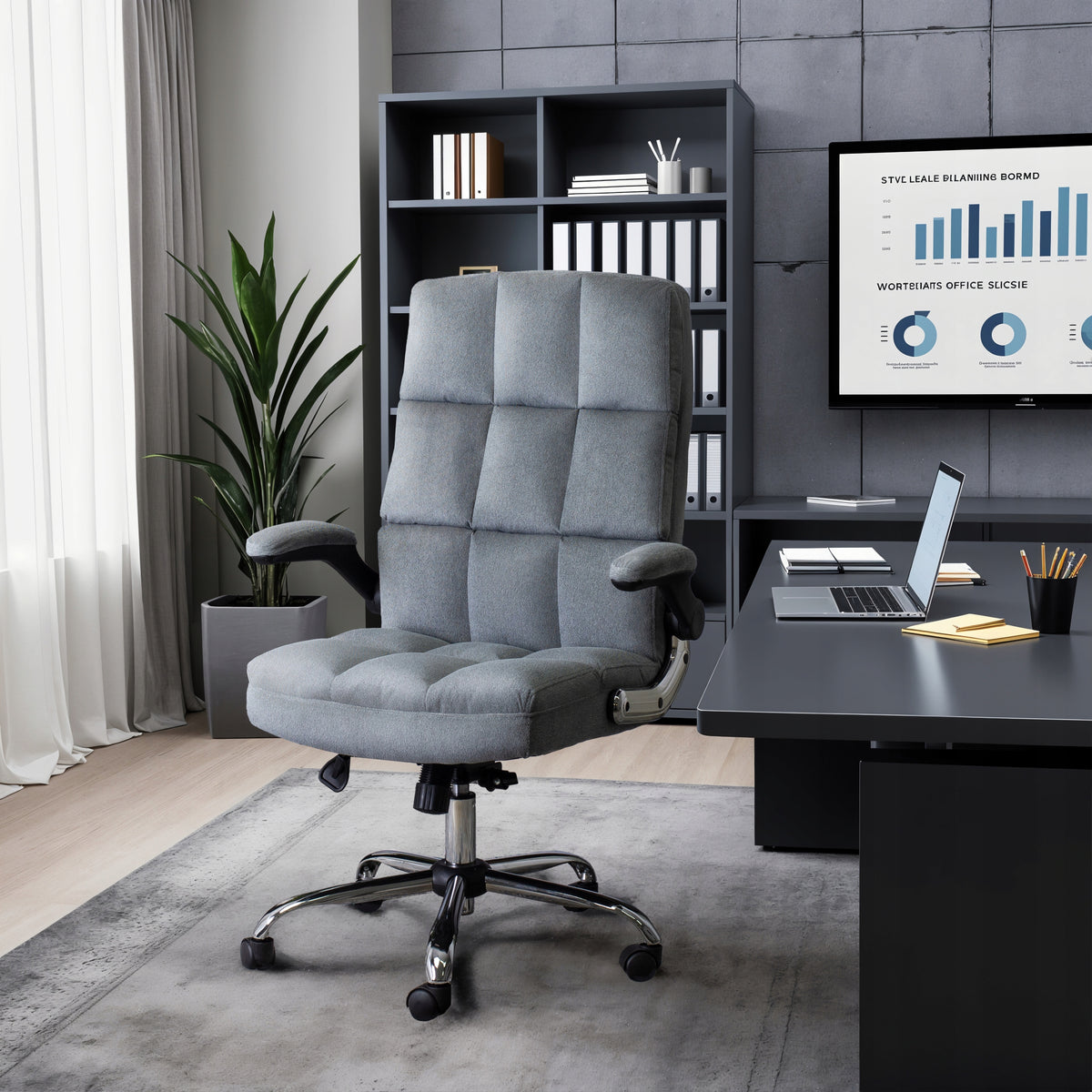 Swivel Chair Desk Chair Office Swivel Grey LONDON Packaging status original