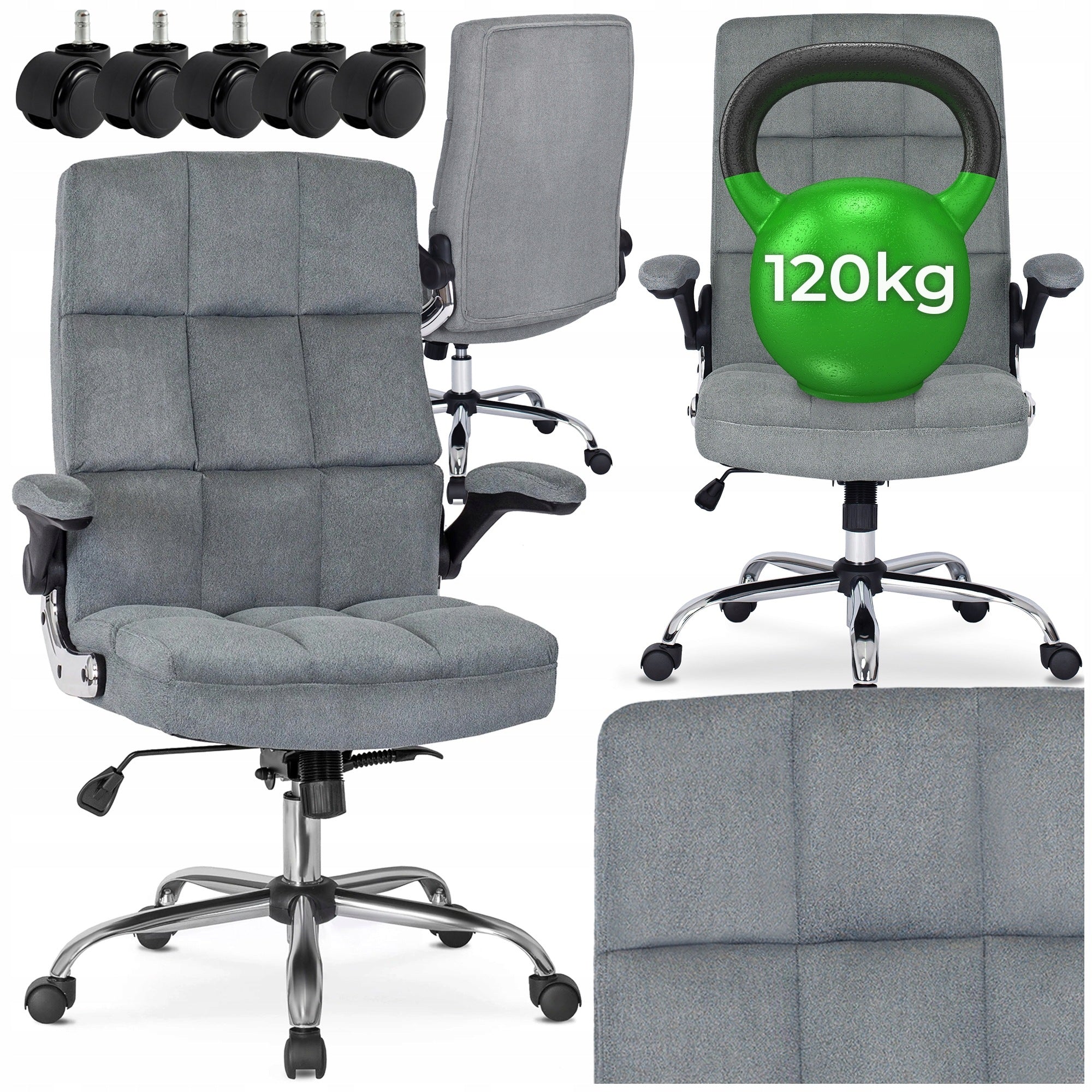 Swivel Chair Desk Chair Office Swivel Grey LONDON
