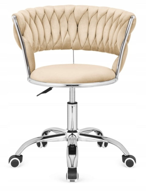 Swivel Chair| For Student Desk Adjustable| Velour Beige Lugano Manufacturer code TRE0-TRECCIA-OFFICE-BEIGE-VELVET