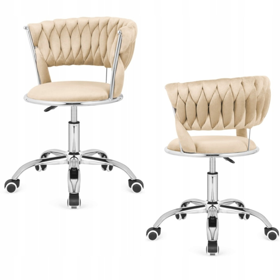 Swivel Chair| For Student Desk Adjustable| Velour Beige Lugano