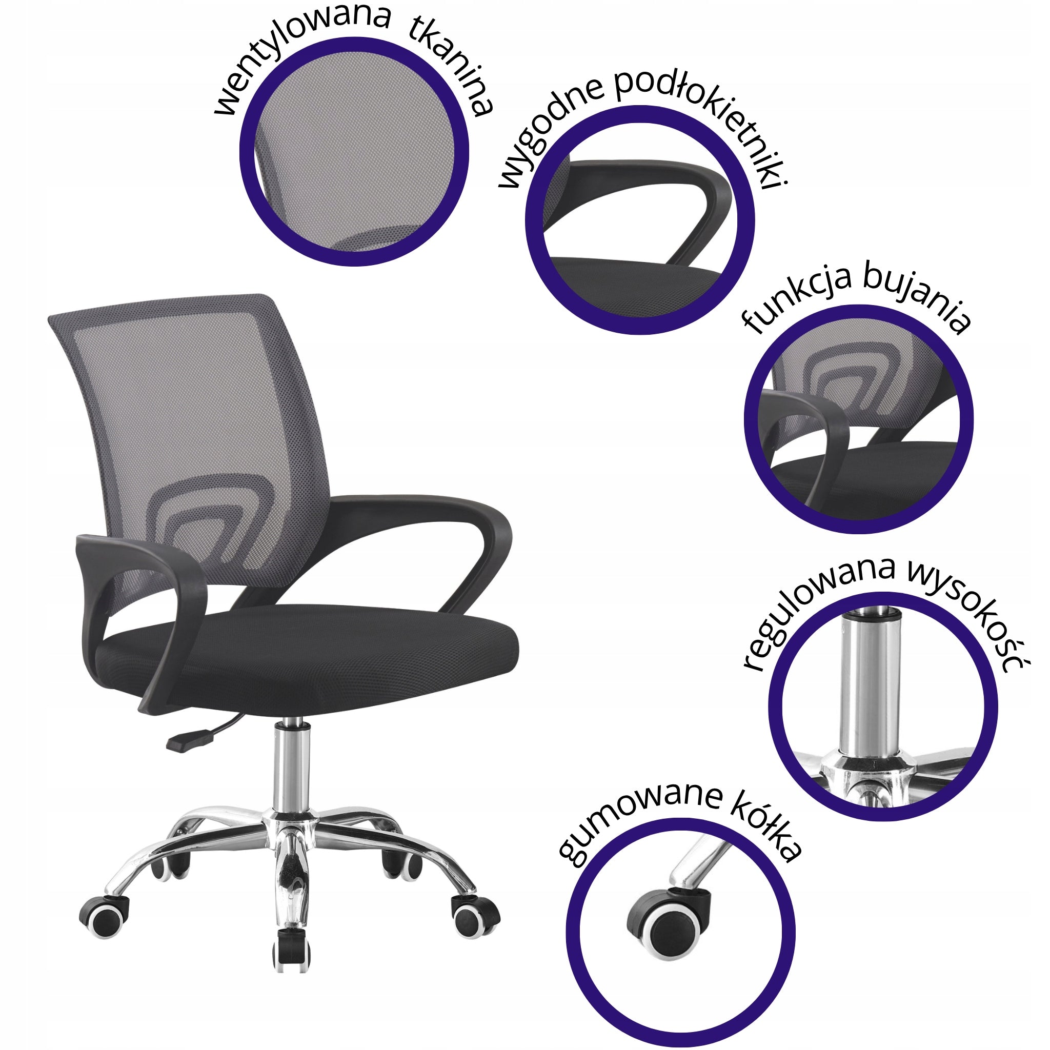 Swivel Chair, Office Chair, Armrests, Black, Tilt, Rocking GATO EAN (GTIN) 5906063440416