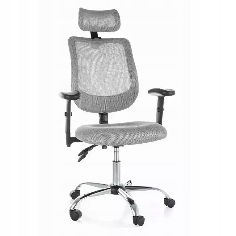 Swivel Chair Q-118R Silver/Black Modern Office Studio Solid
