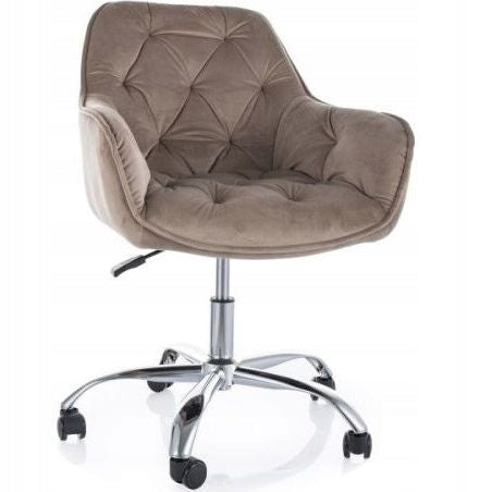 Swivel Chair Q-190 Velvet Chrome/Dark Beige Bluvel 40 Modern